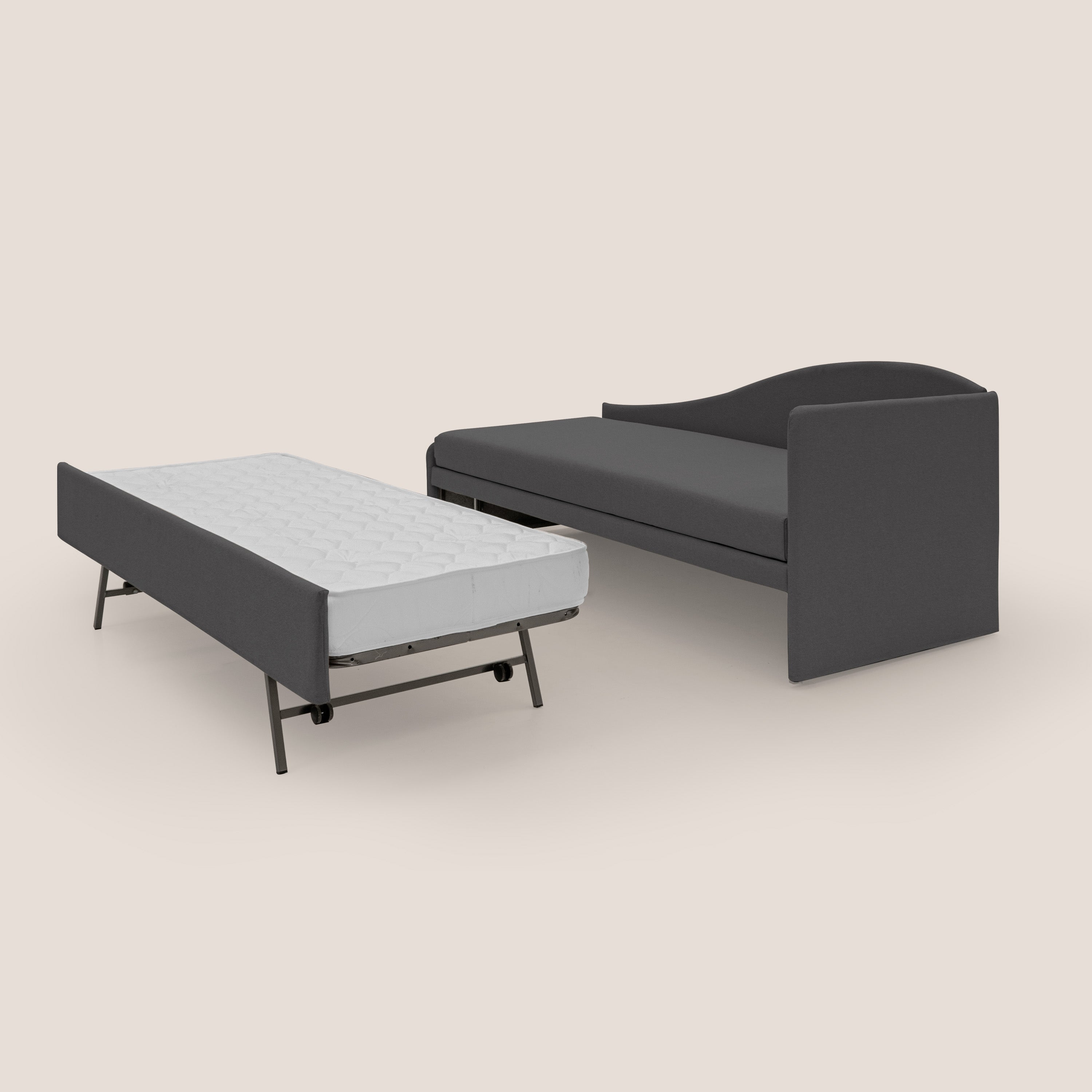 Nolo Divano duplex con doppio letto in tessuto simil cotone impermeabile T13 antracite - divitt.sbs