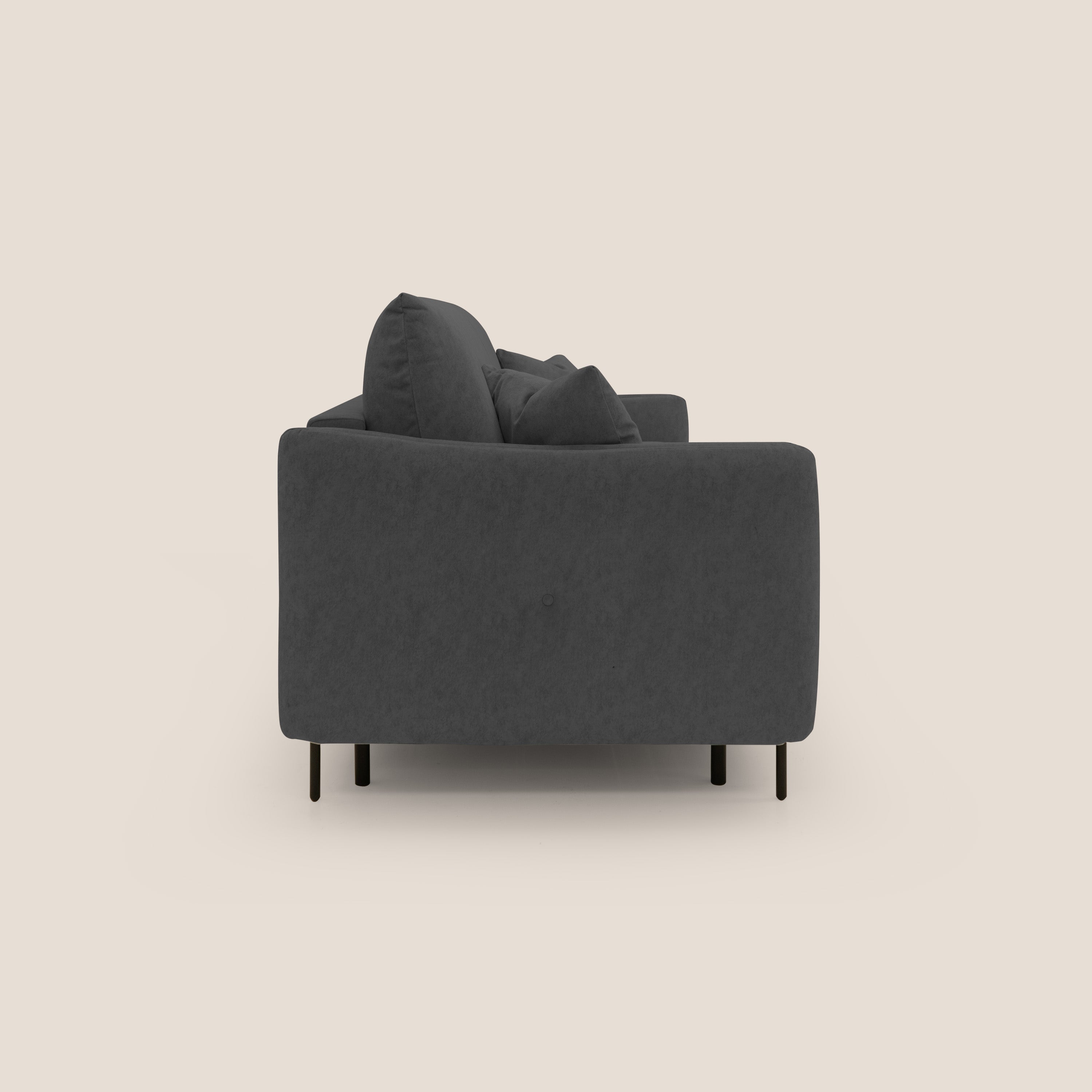 Gregory Divano letto con materasso h18 cm in microfibra effetto velluto impermeabile T09 antracite - divitt.sbs