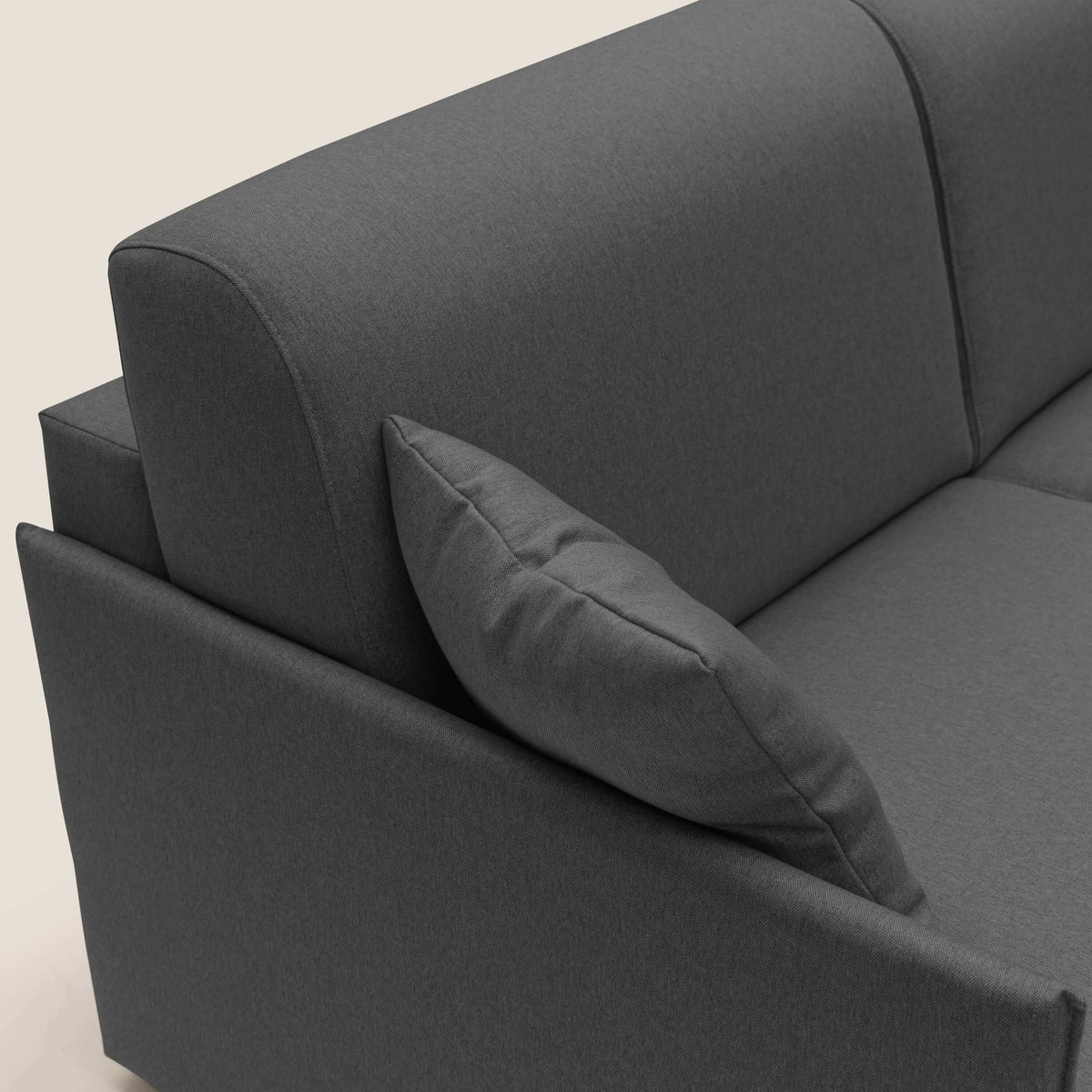 Evans Divano letto matrimoniale in tessuto impermeabile T13 antracite - divitt.sbs