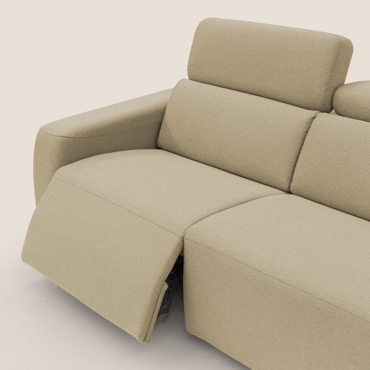 Poseidon divano letto + relax elettrico in tessuto smacchiabile impermeabile T05 cammello - divitt.sbs