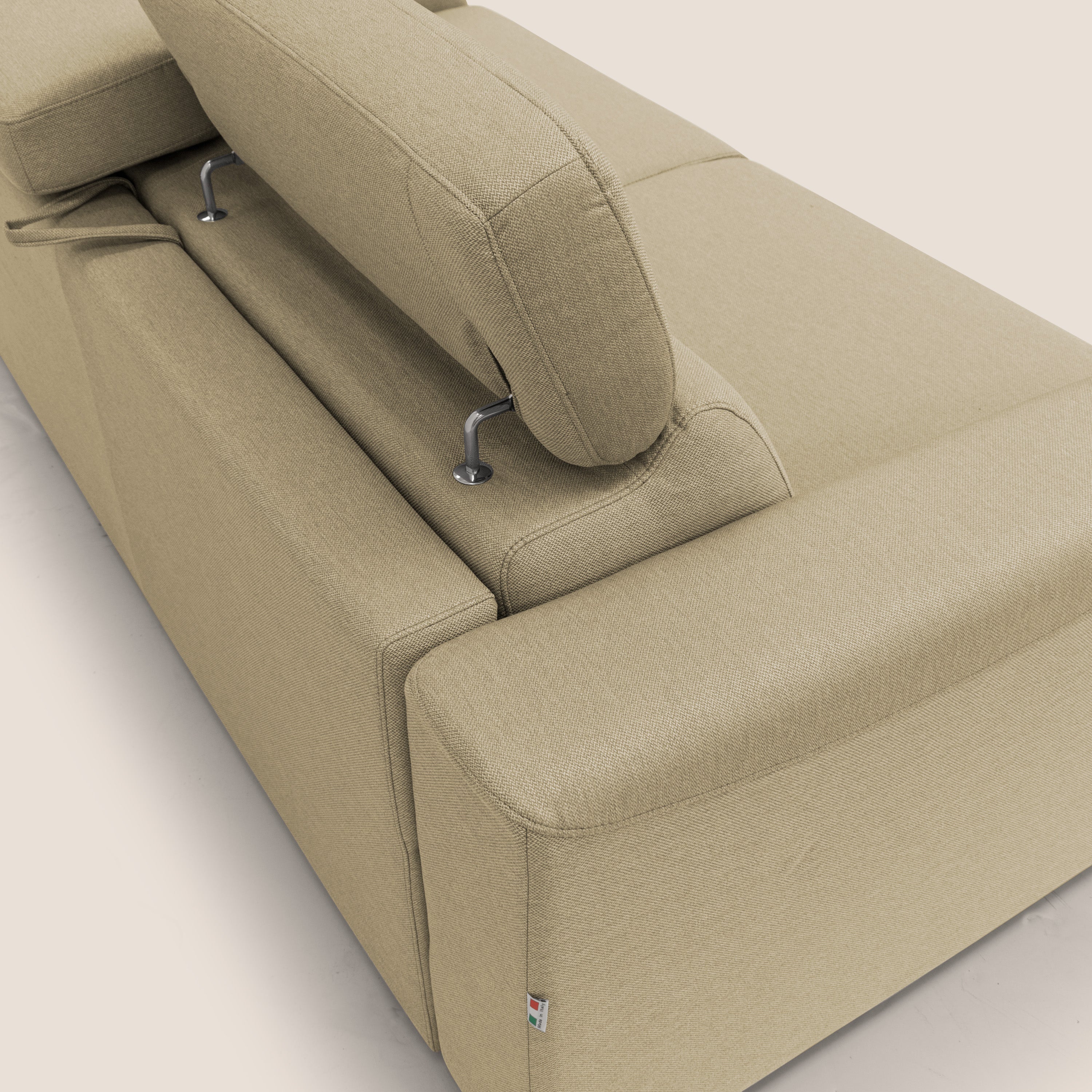 Poseidon divano letto + relax elettrico in tessuto smacchiabile impermeabile T05 cammello - divitt.sbs
