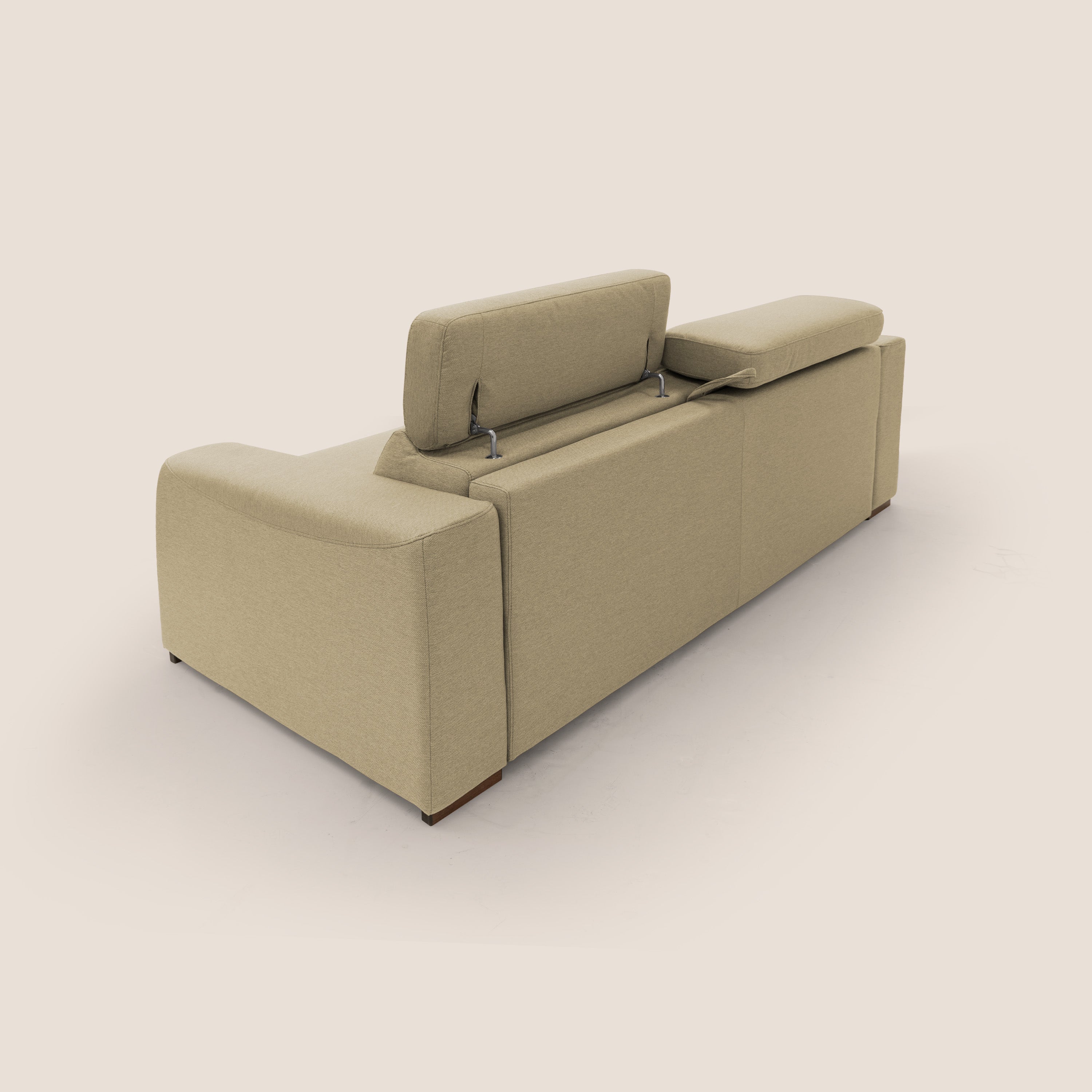 Poseidon divano letto + relax elettrico in tessuto smacchiabile impermeabile T05 cammello - divitt.sbs