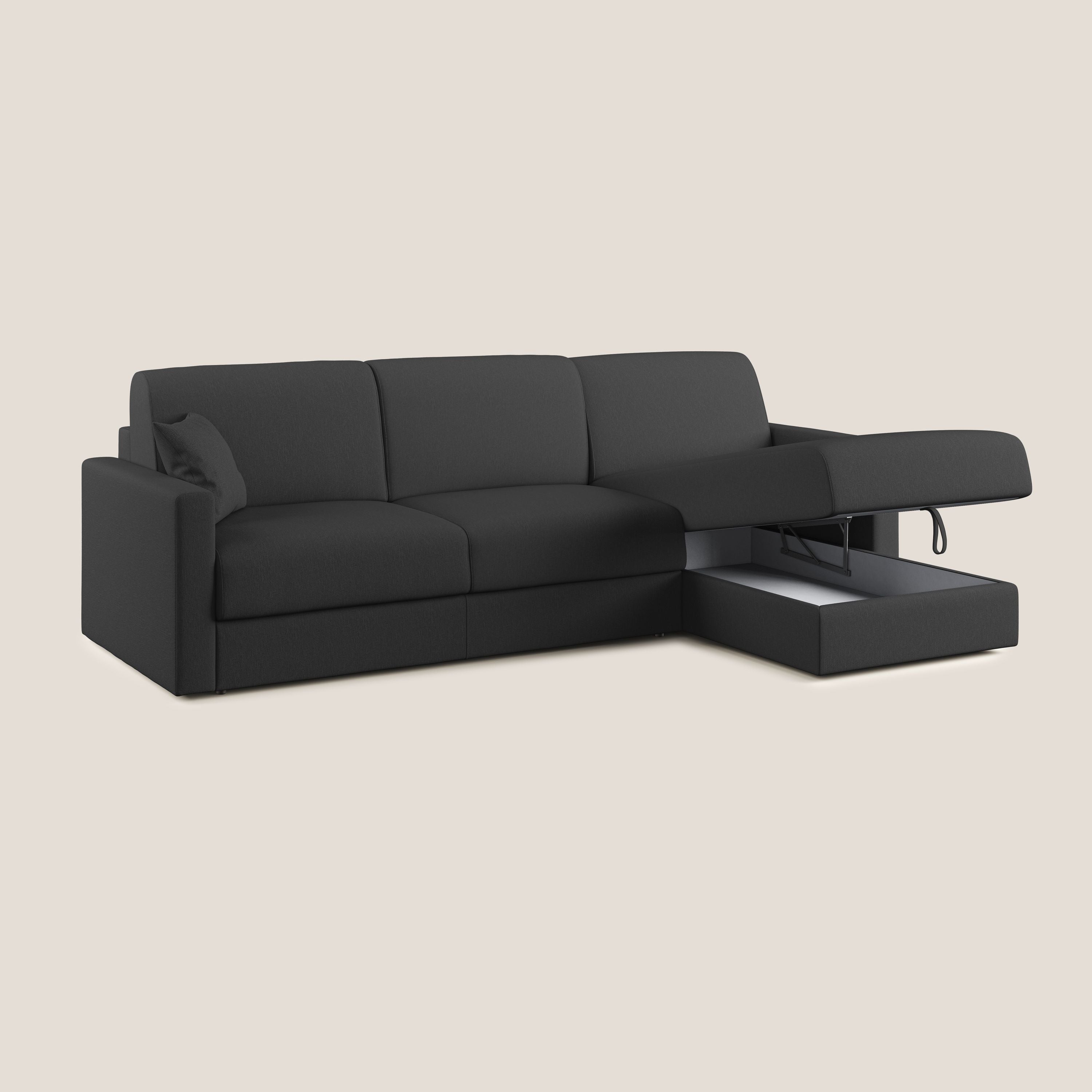 Chris Divano letto angolare 5 posti in tessuto impermeabile T13 antracite - divitt.sbs