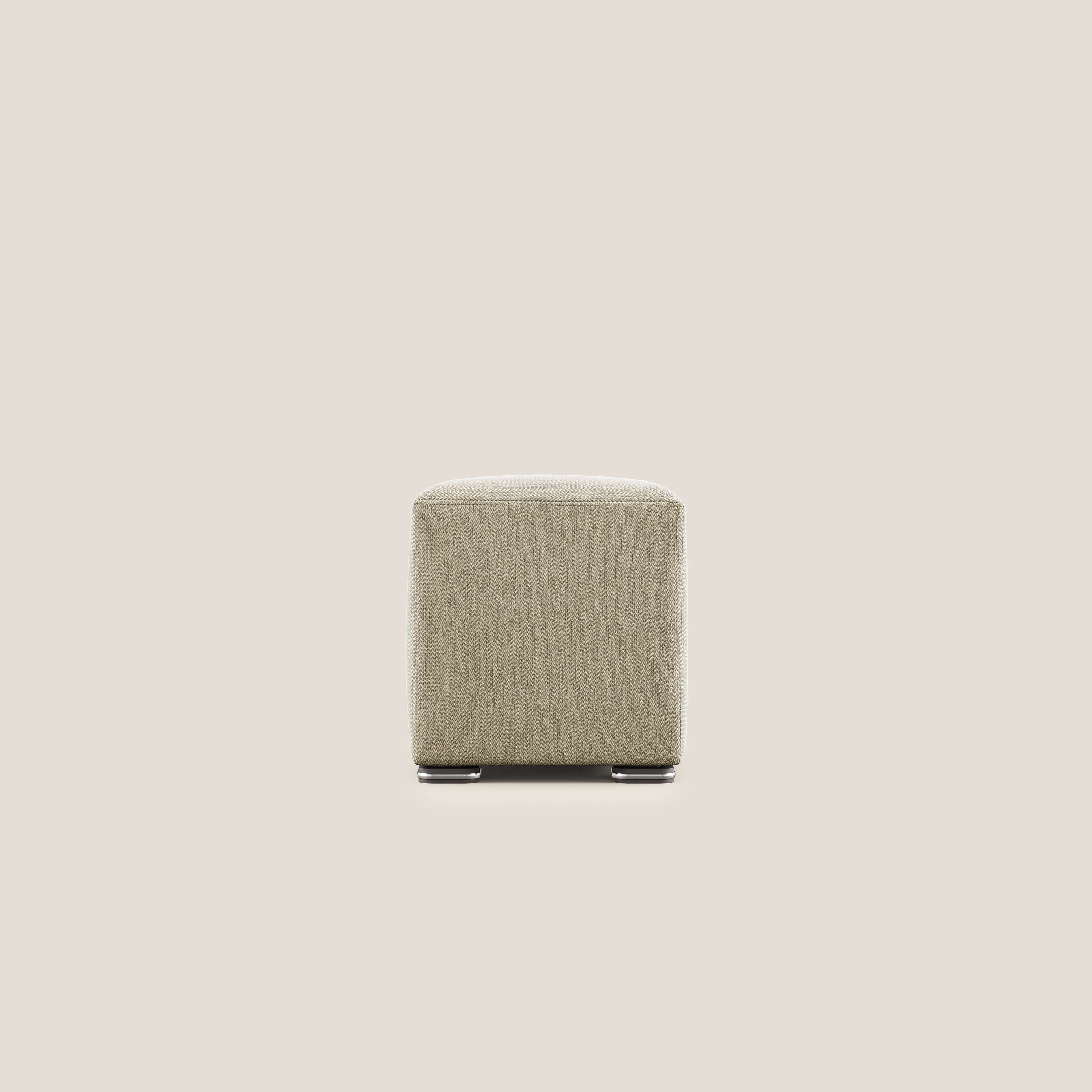 Cube pouf in tessuto morbido smacchiabile T05 cammello - divitt.sbs