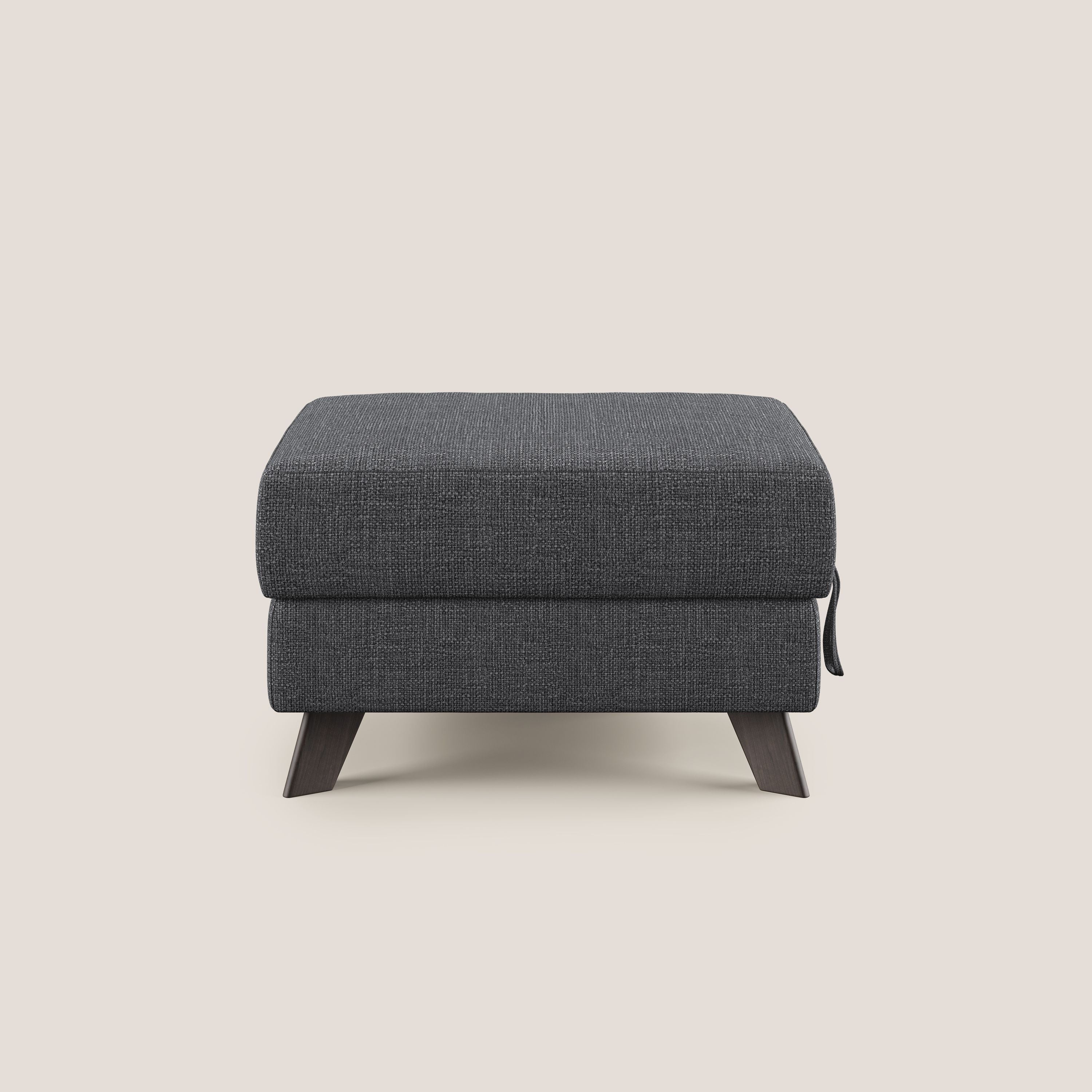 Moon Pouf contenitore e piedini alti in tessuto morbido ad intreccio soft-touch impermeabile T06 antracite - divitt.sbs