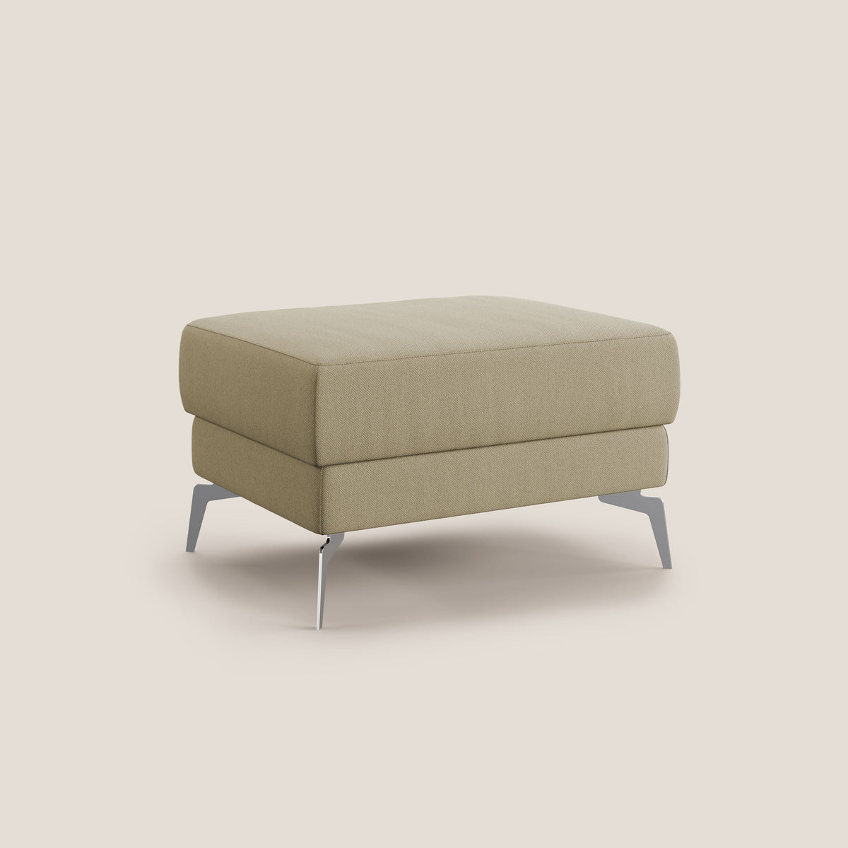 Star Pouf con piedini alti in tessuto smacchiabile T05 cammello - divitt.sbs