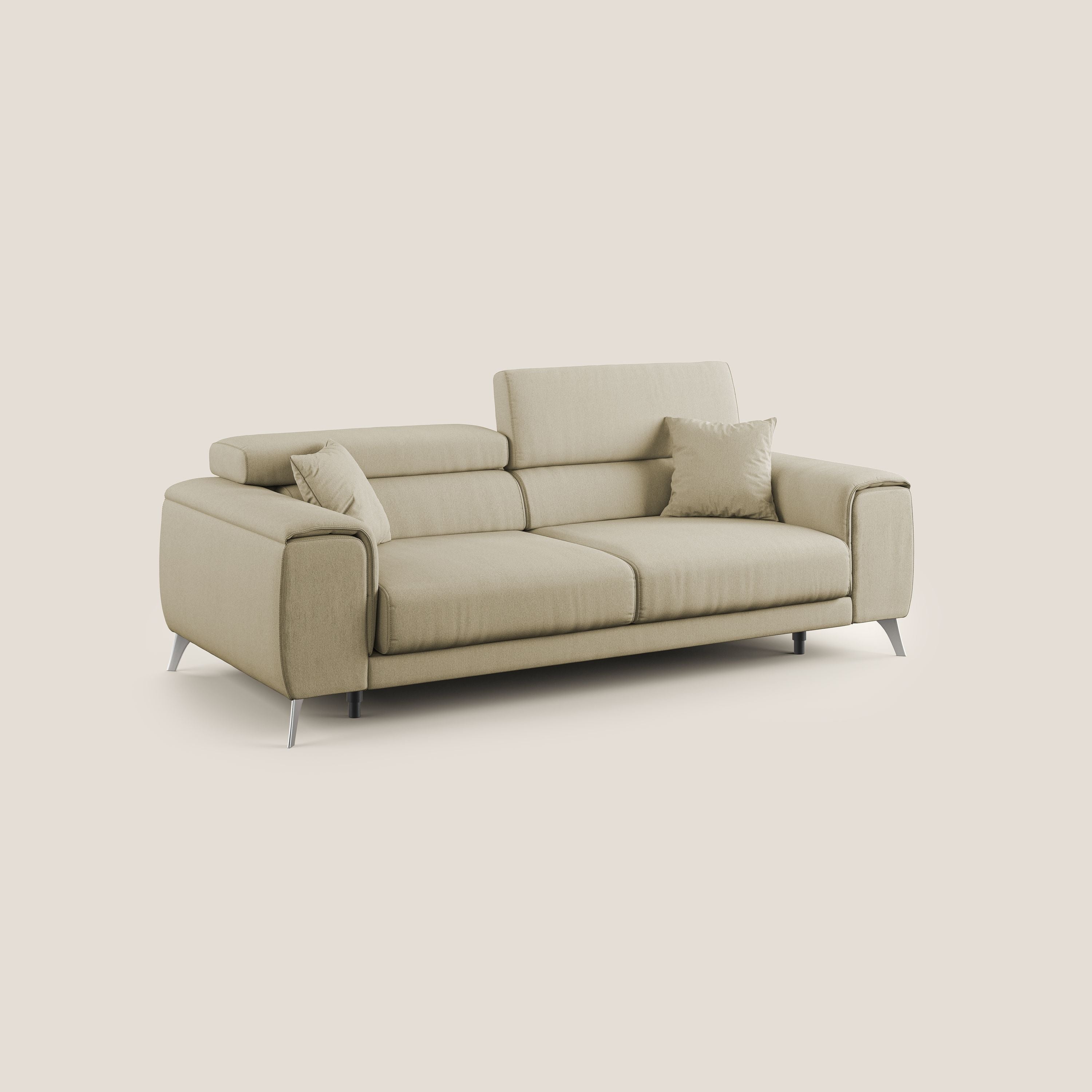 Fusion divano con sedute allungabili in tessuto smacchiabile T05 cammello - divitt.sbs