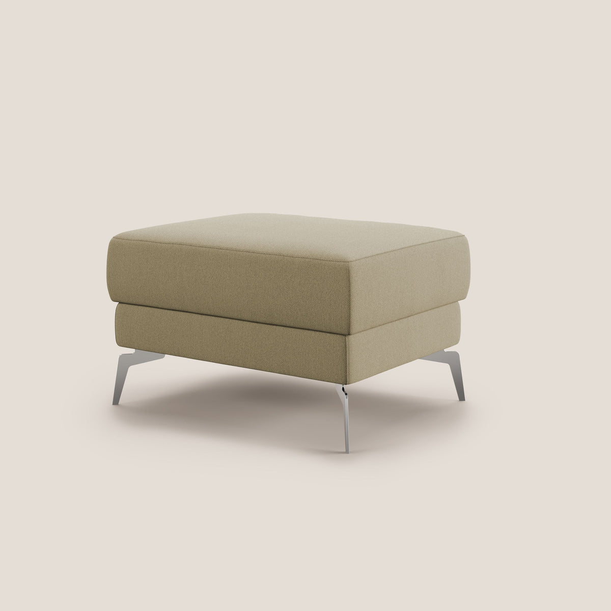 Star Pouf con piedini alti in tessuto smacchiabile T05 cammello - divitt.sbs
