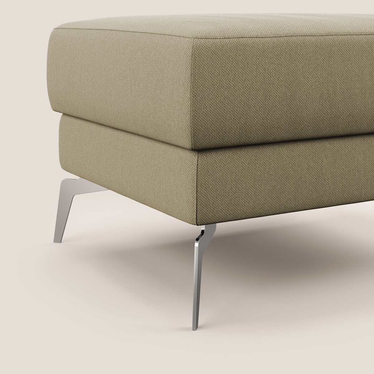 Star Pouf con piedini alti in tessuto smacchiabile T05 cammello - divitt.sbs