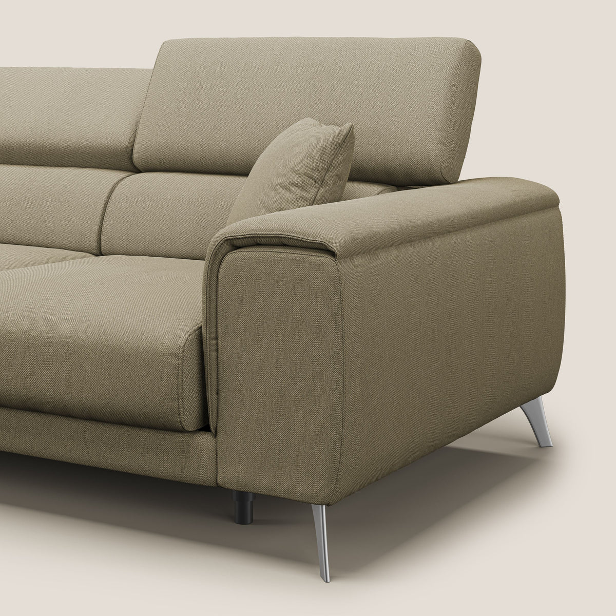 Fusion divano con 3 sedute allungabili in tessuto smacchiabile T05 cammello - divitt.sbs