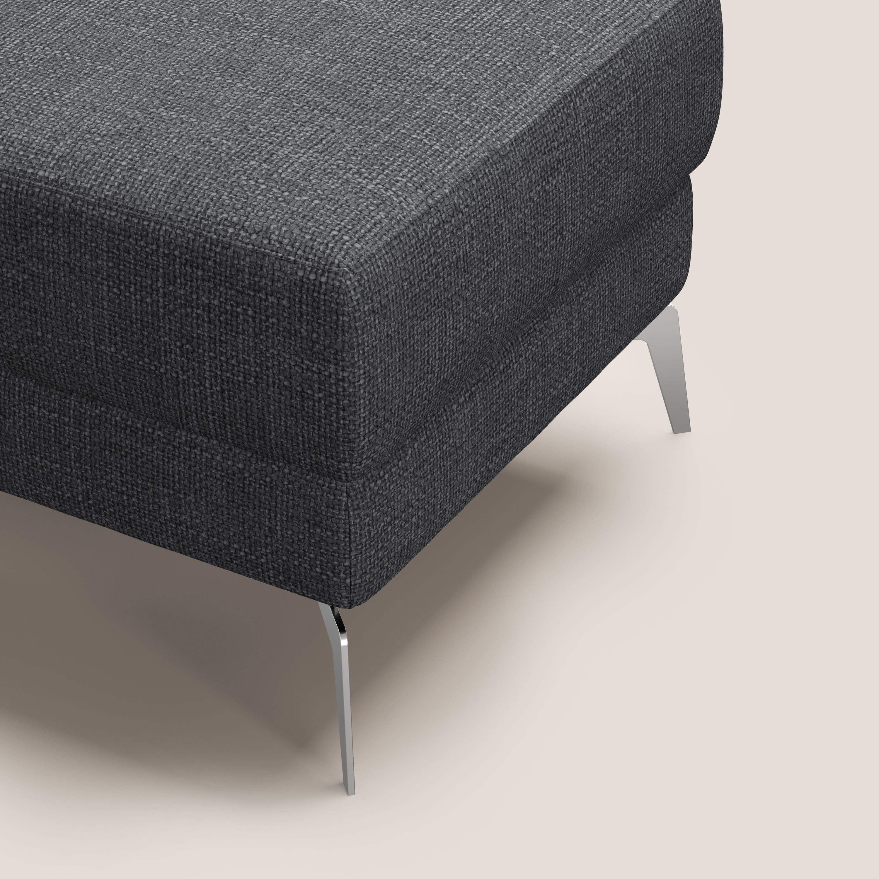 Star Pouf con piedini alti in tessuto impermeabile morbido intreccio T06 antracite - divitt.sbs