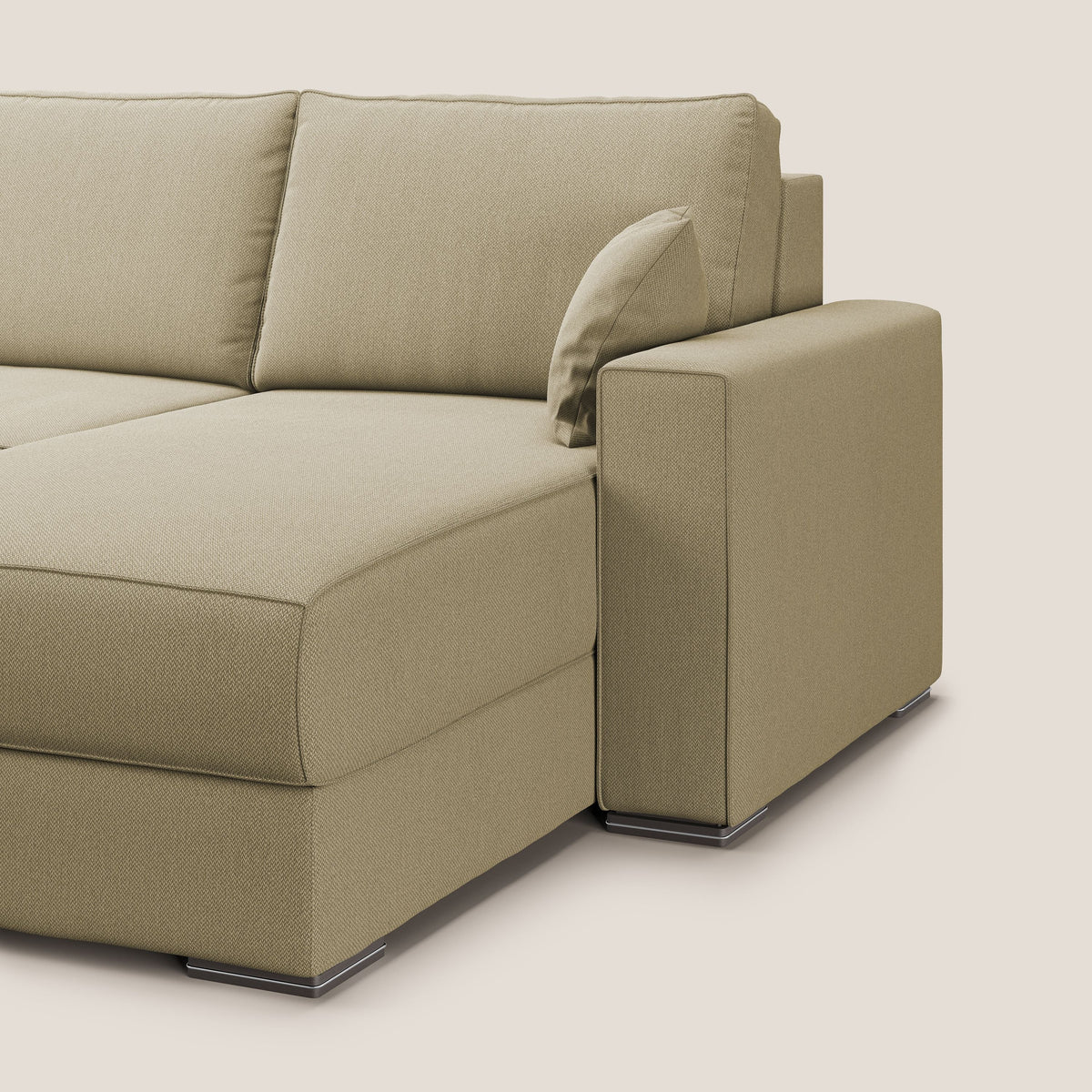 Dream Divano letto angolare in tessuto smacchiabile T05 cammello - divitt.sbs
