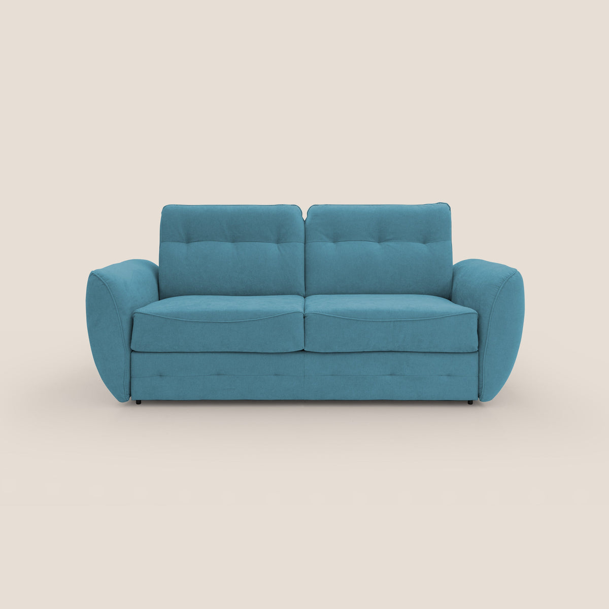 Zeus Divano letto scandinavo con schienale alto in tessuto impermeabile T02 azzurro - divitt.sbs