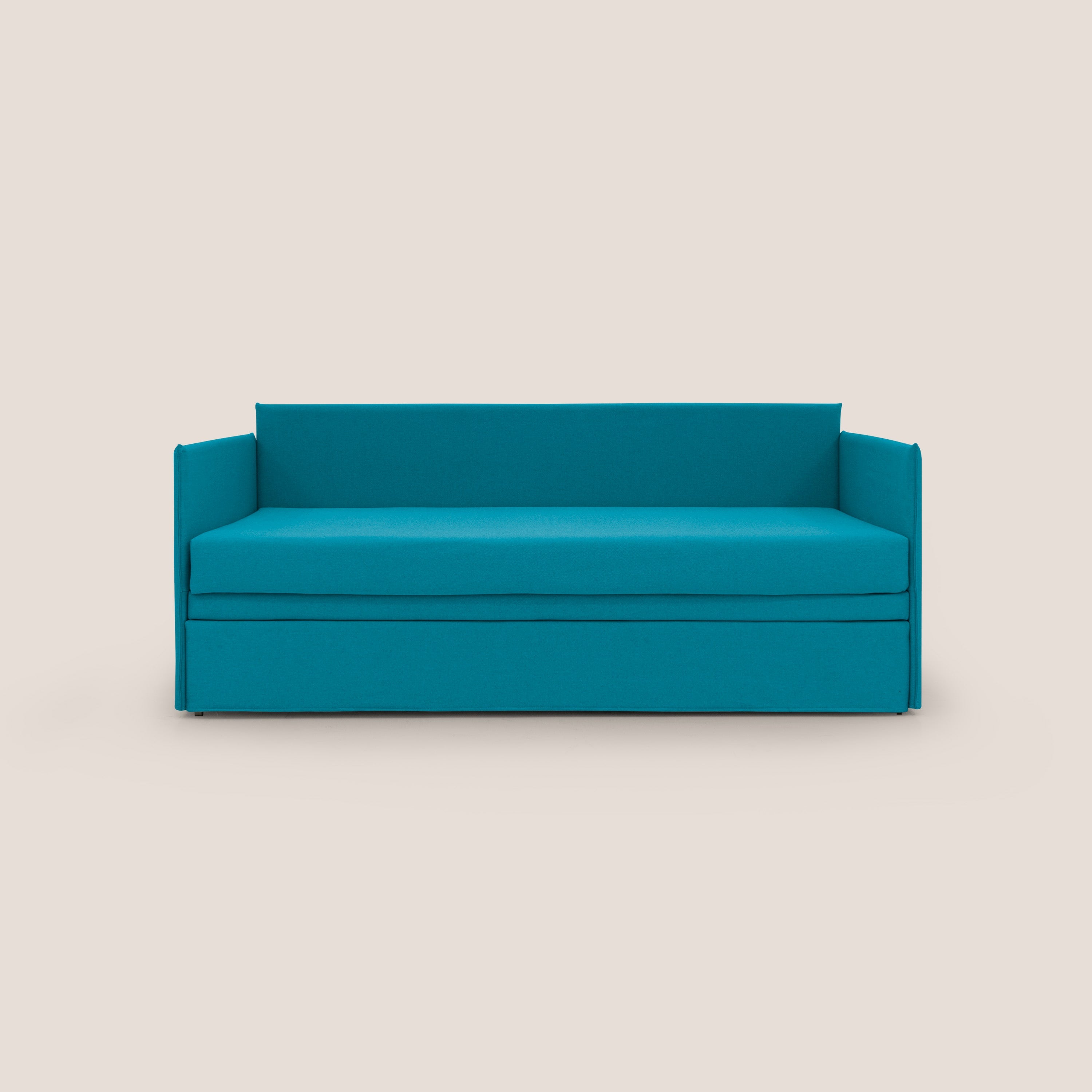 Brenta Divano duplex con doppio letto in tessuto simil cotone impermeabile T13 azzurro - divitt.sbs