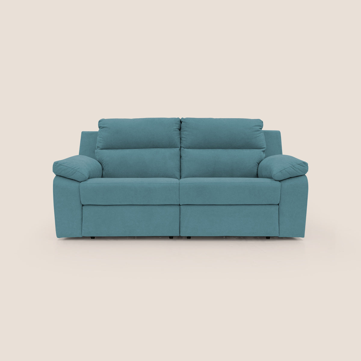 Romeo Divano relax con recliner elettrico in morbido tessuto impermeabile T02 azzurro - divitt.sbs