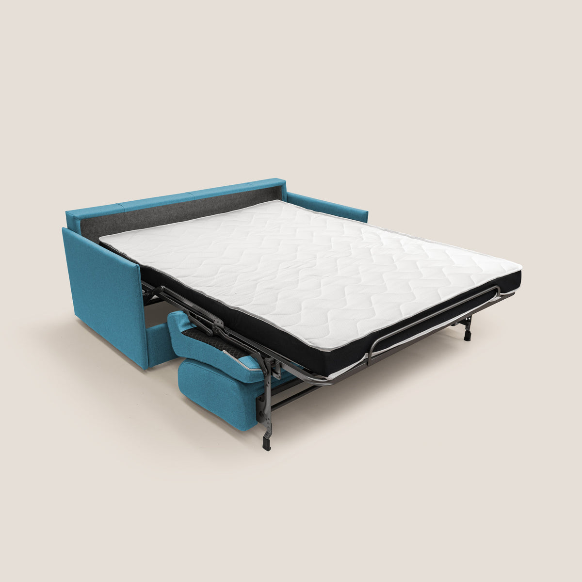 Evans Divano letto matrimoniale in tessuto impermeabile T13 azzurro - divitt.sbs