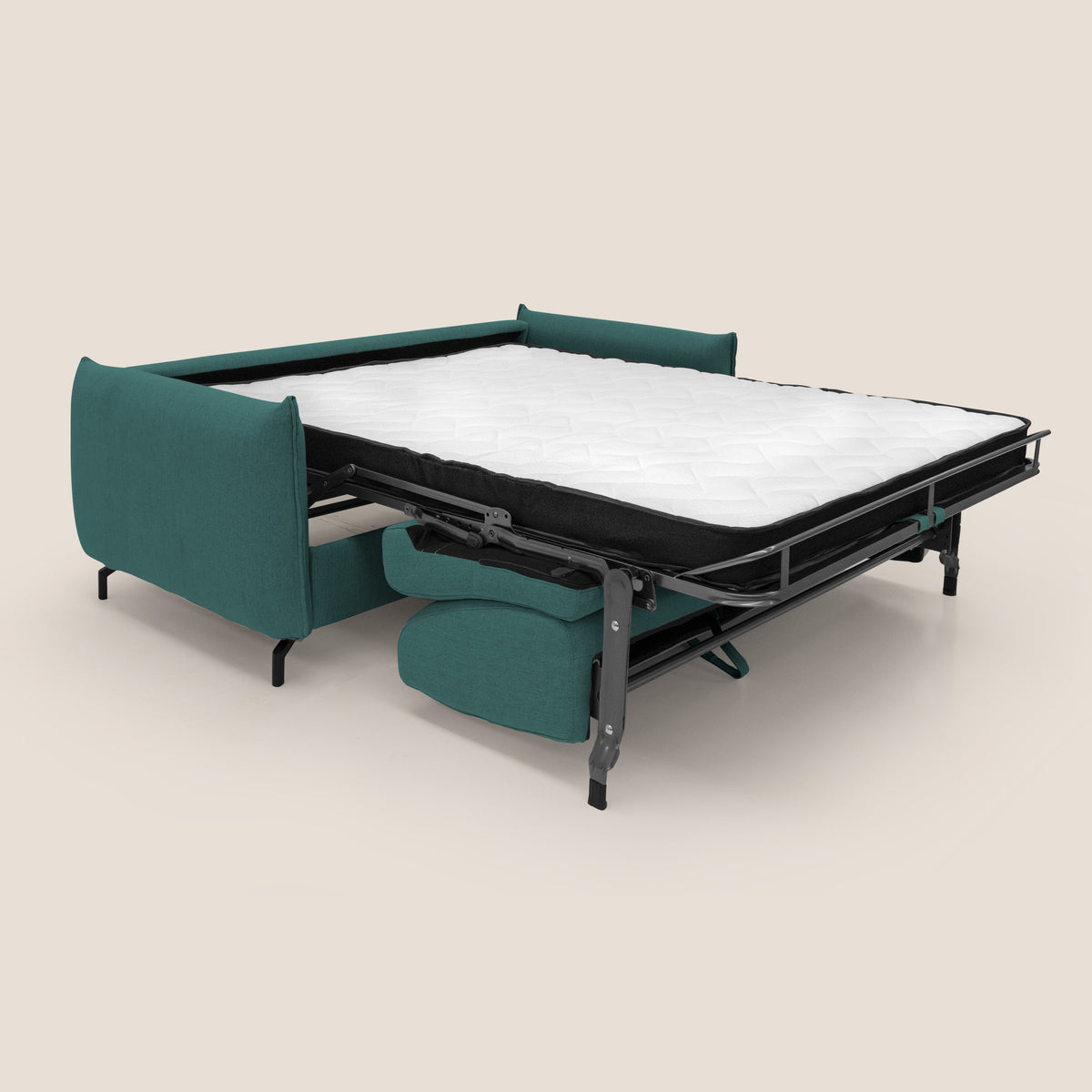 Scarlet divano letto in tessuto misto cotone impermeabile T19 petrolio - divitt.sbs