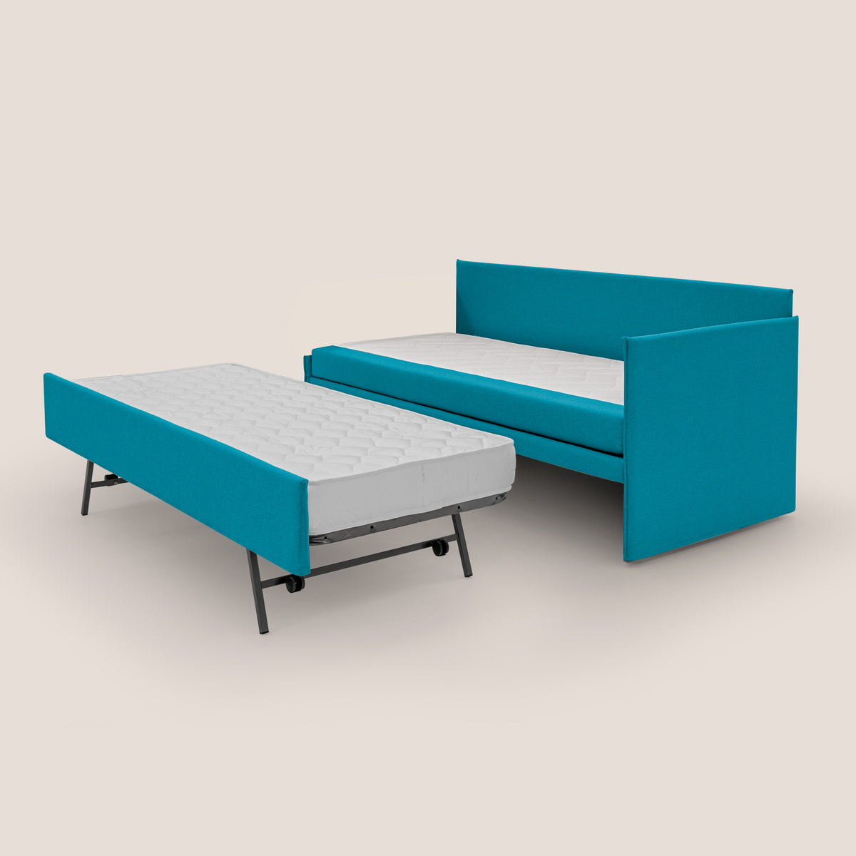 Durini Divano duplex con doppio letto in tessuto simil cotone impermeabile T13 azzurro - divitt.sbs