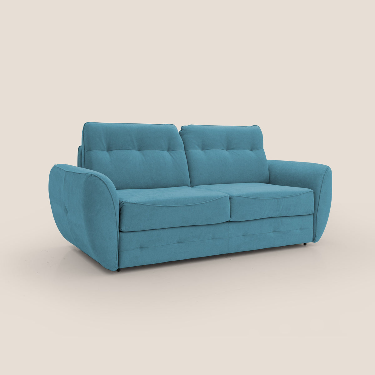 Zeus Divano letto scandinavo con schienale alto in tessuto impermeabile T02 azzurro - divitt.sbs