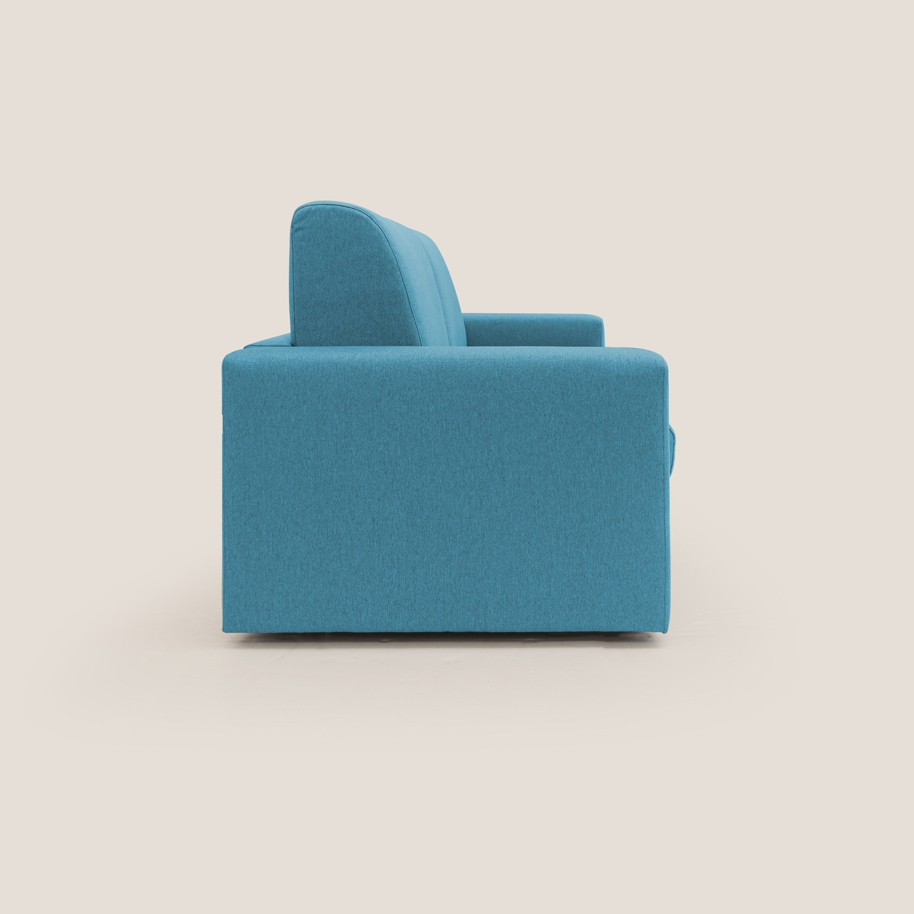 Kansas Divano letto matrimoniale alto 20 cm in tessuto impermeabile misto cotone T13 azzurro - divitt.sbs