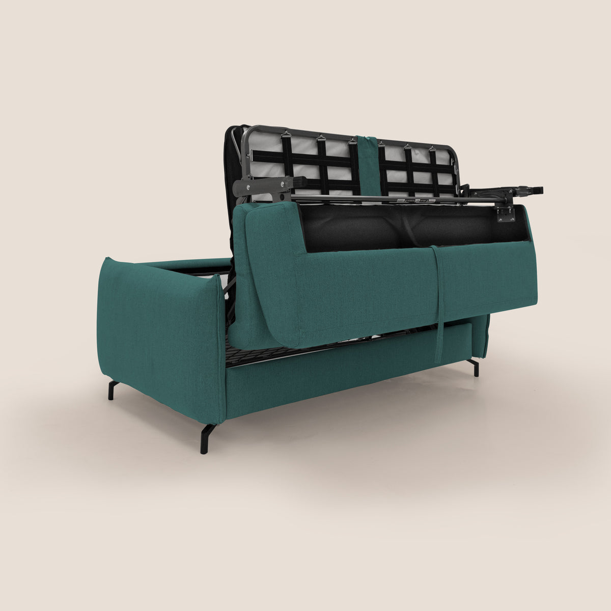 Scarlet divano letto in tessuto misto cotone impermeabile T19 petrolio - divitt.sbs