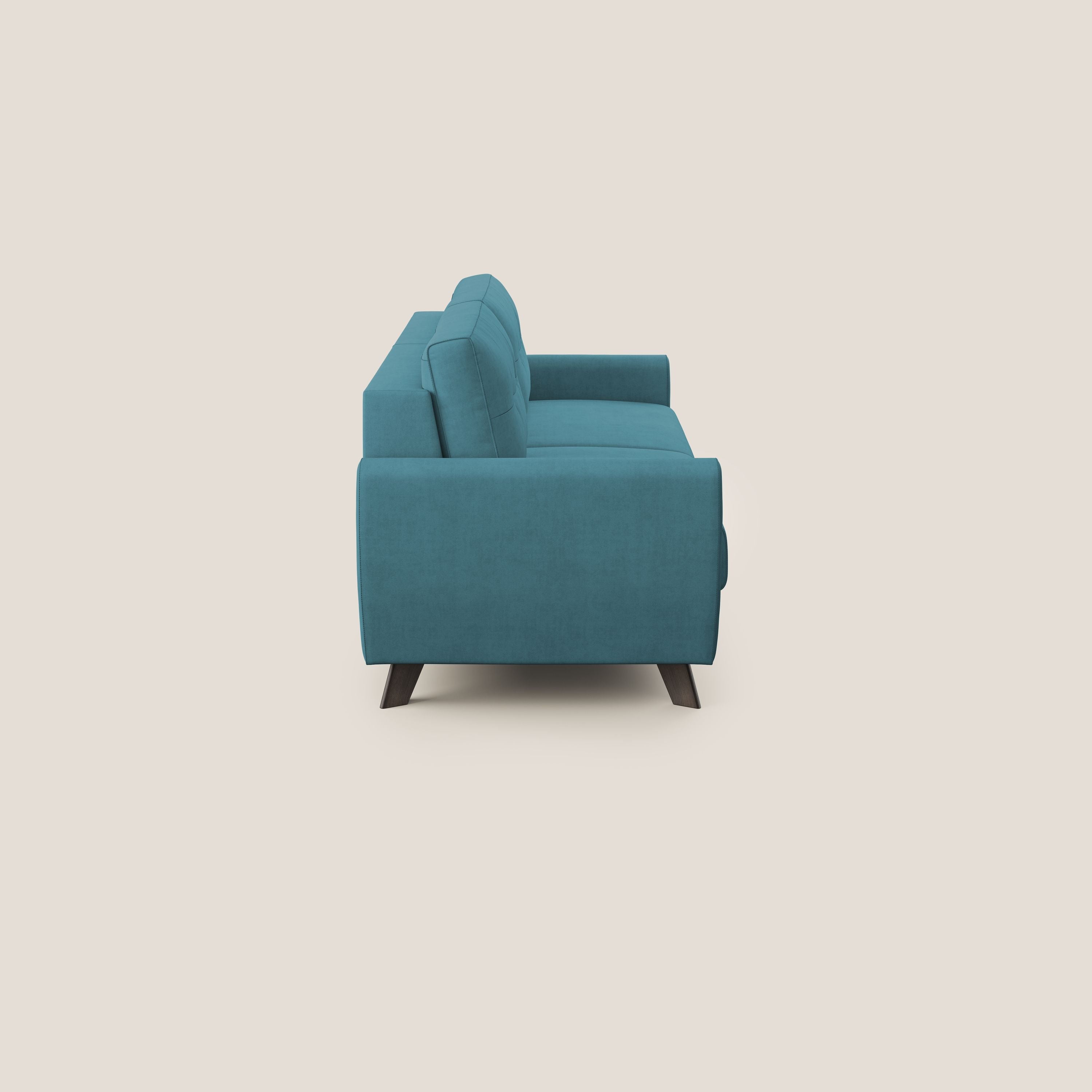 Callisto Divano letto matrimoniale in tessuto morbido impermeabile T02 azzurro - divitt.sbs