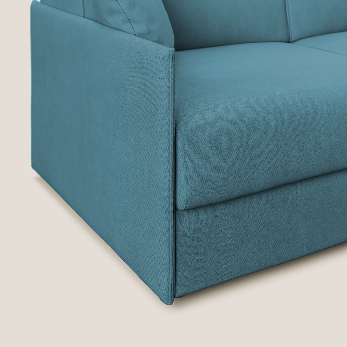 Evans Divano letto in morbido tessuto impermeabile T02 azzurro - divitt.sbs