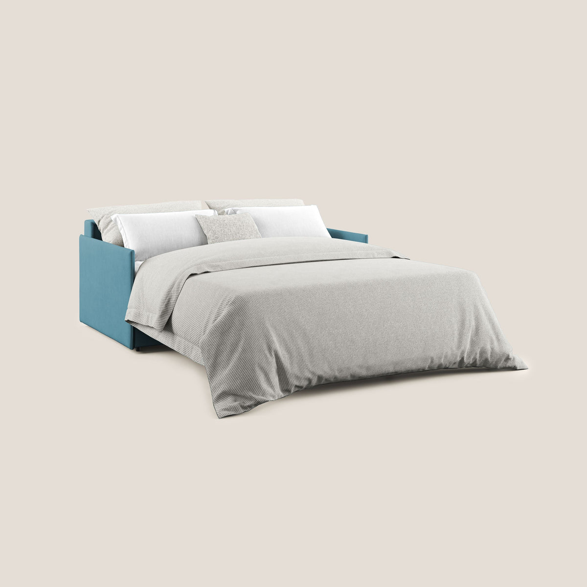 Evans Divano letto in morbido tessuto impermeabile T02 azzurro - divitt.sbs
