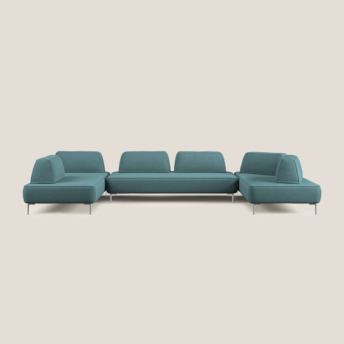 Newton divano panoramico modulare con schienali movibili T07 azzurro - divitt.sbs