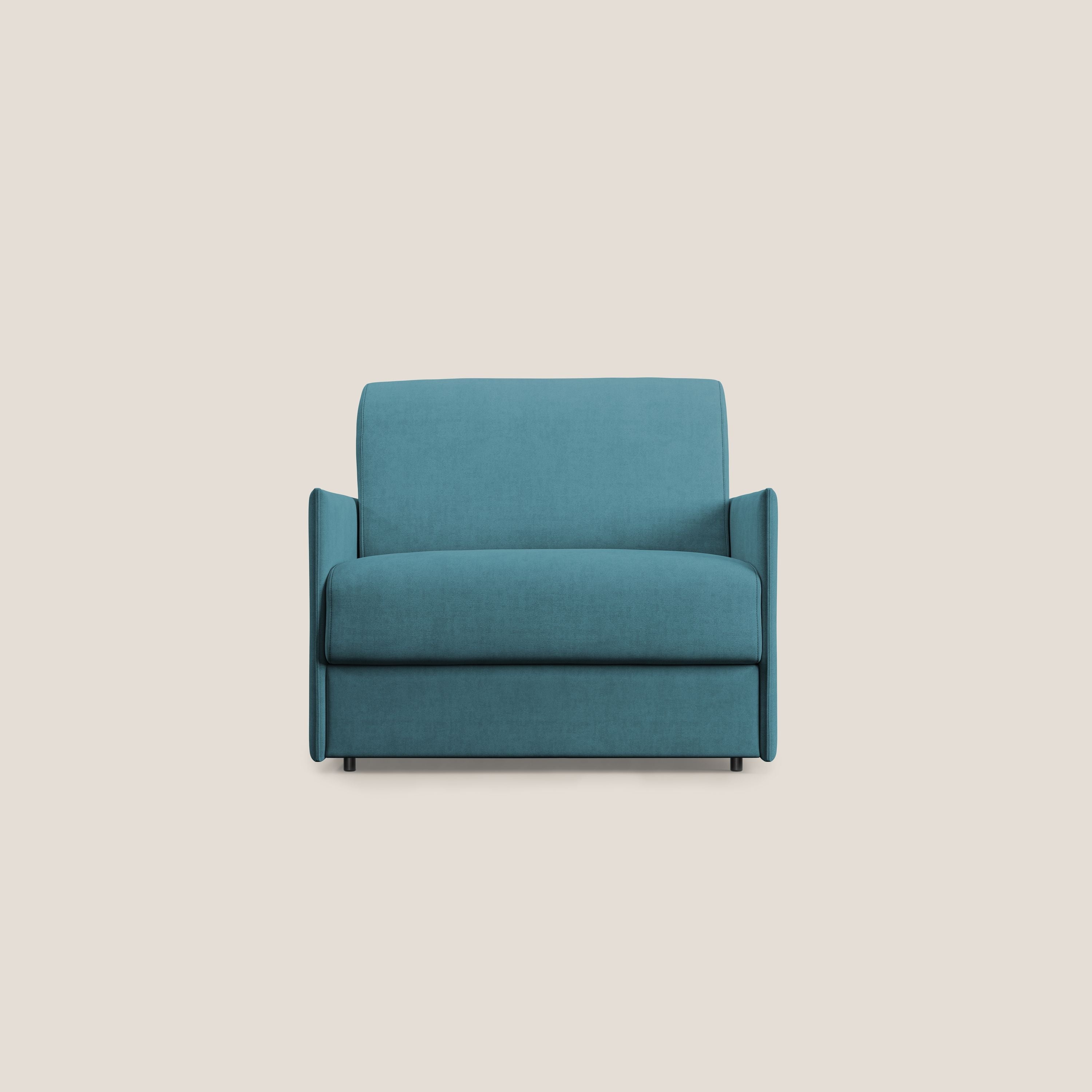 Evans poltrona letto in morbido tessuto impermeabile T02 azzurro - divitt.sbs