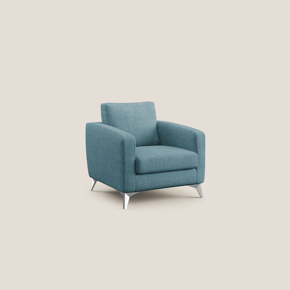 Orione Poltroncina in morbido tessuto impermeabile ad intreccio T06 azzurro - divitt.sbs