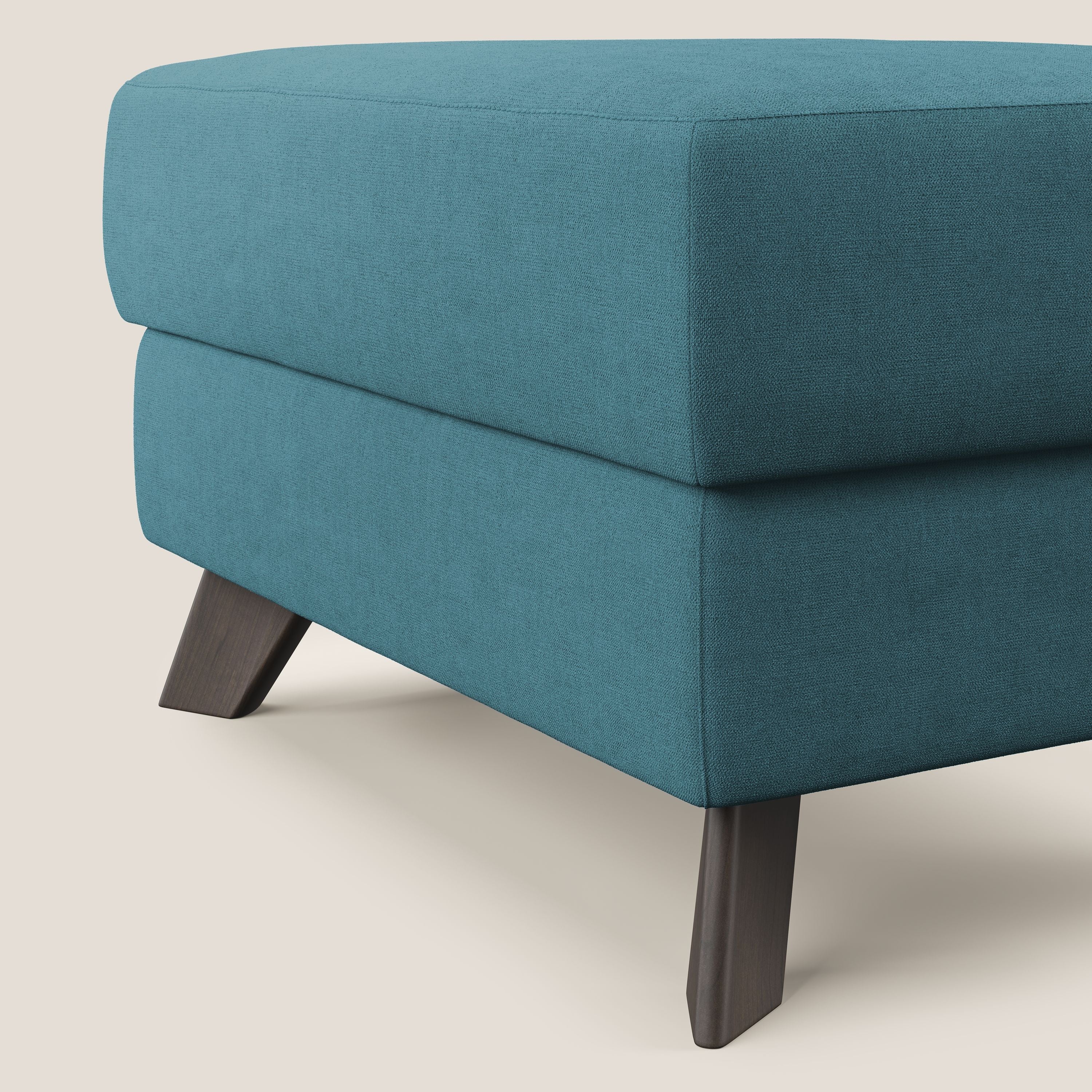 Moon Pouf contenitore e piedini alti in tessuto morbido impermeabile T02 azzurro - divitt.sbs