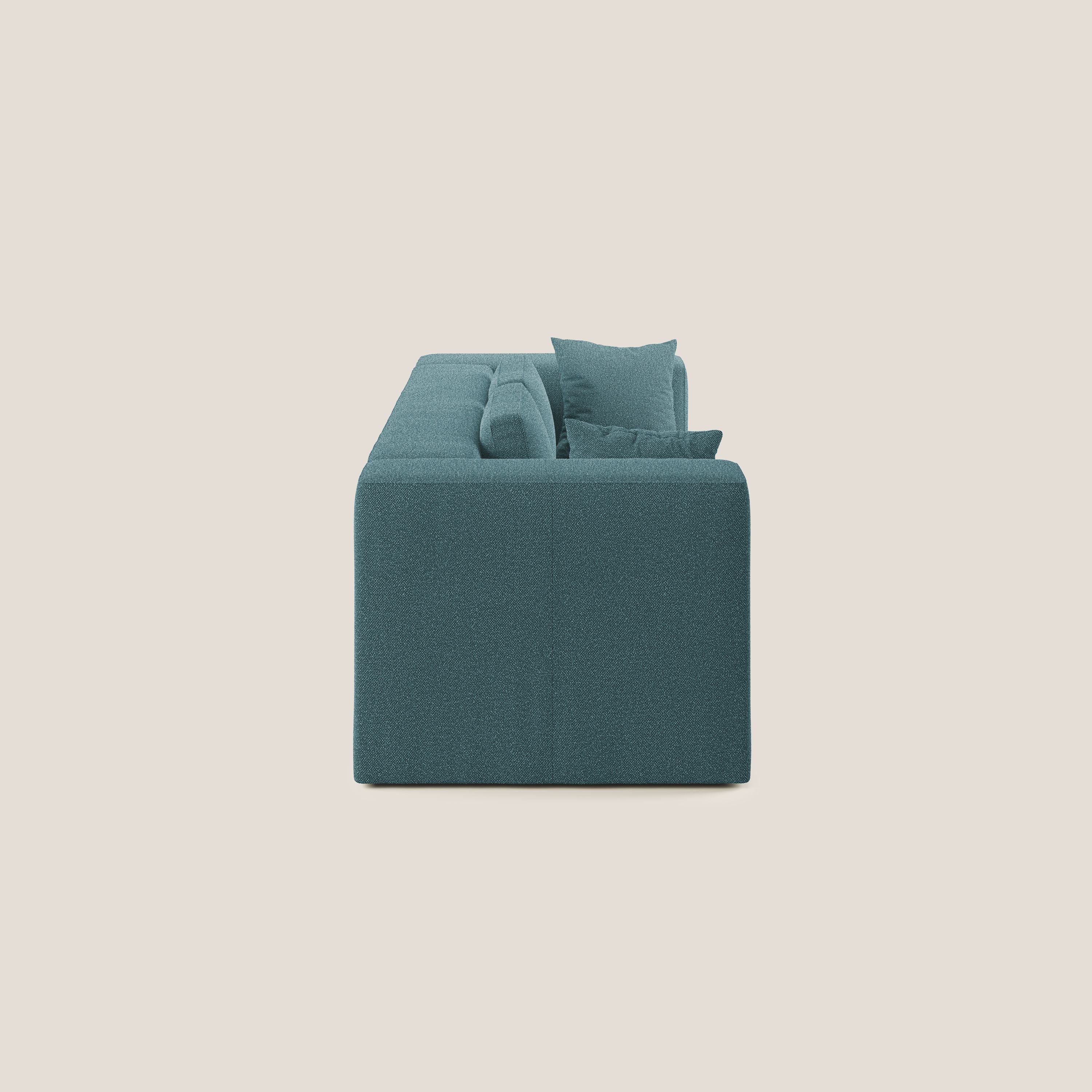 Nettuno divano moderno componibile in morbido tessuto bouclè T07 azzurro - divitt.sbs
