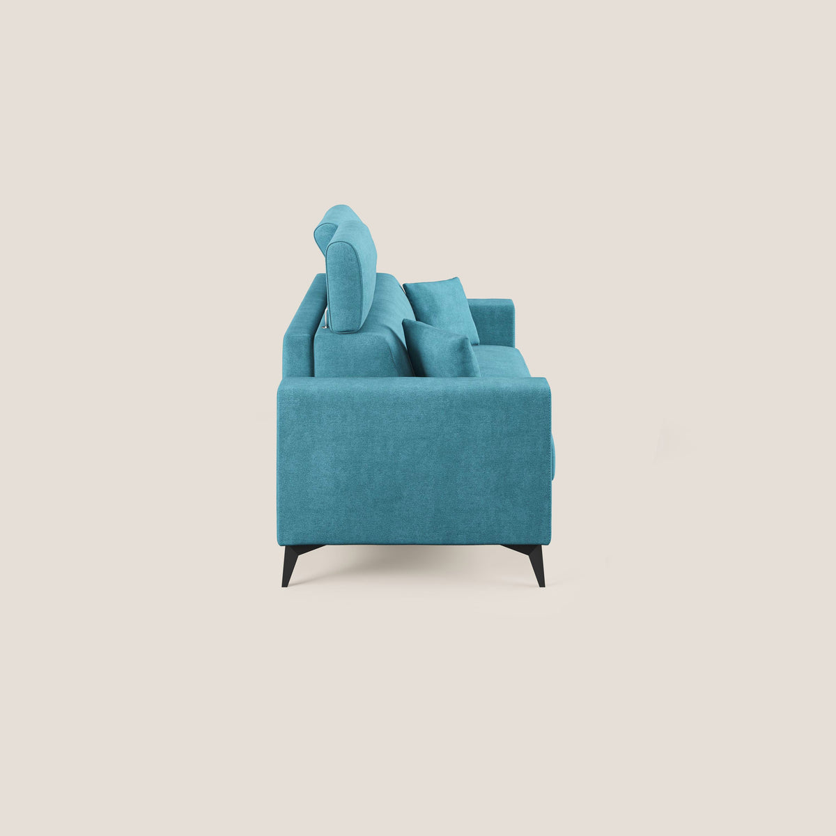 Pegaso divano letto con poggiatesta reclinabili e rivestimento T02 azzurro - divitt.sbs