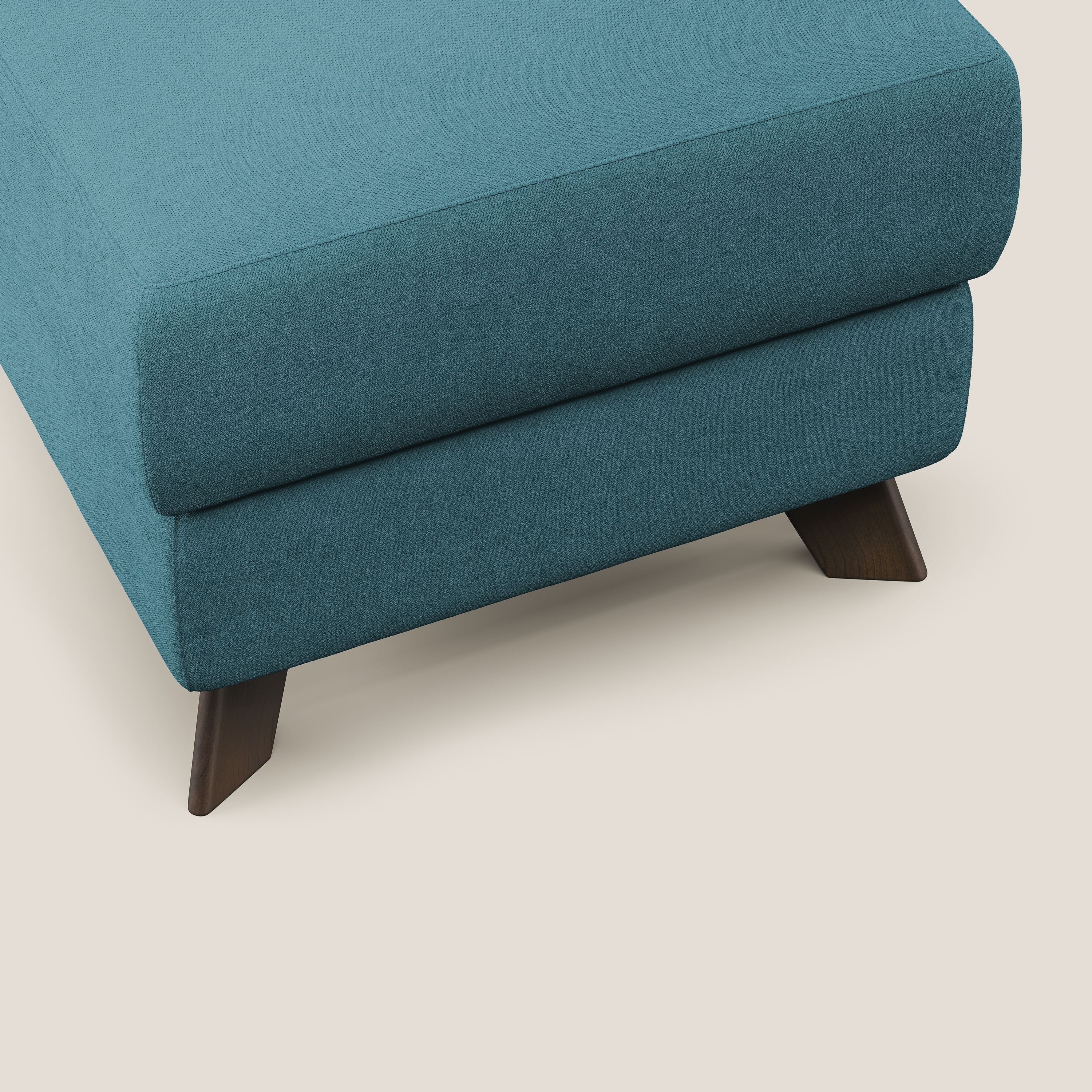 Moon Pouf contenitore e piedini alti in tessuto morbido impermeabile T02 azzurro - divitt.sbs