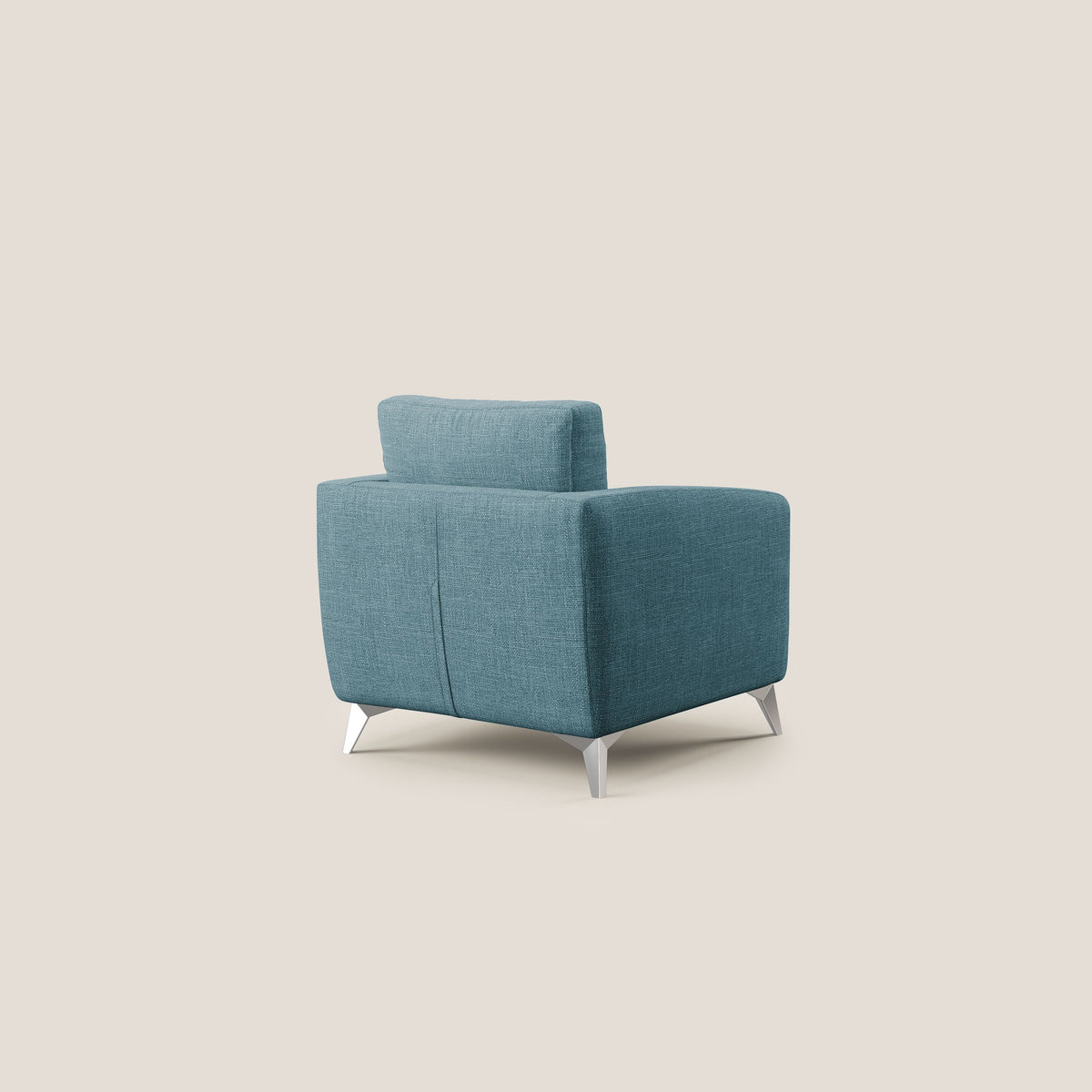 Orione Poltroncina in morbido tessuto impermeabile ad intreccio T06 azzurro - divitt.sbs
