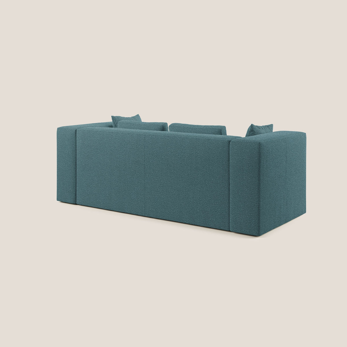 Nettuno divano moderno componibile in morbido tessuto bouclè T07 azzurro - divitt.sbs