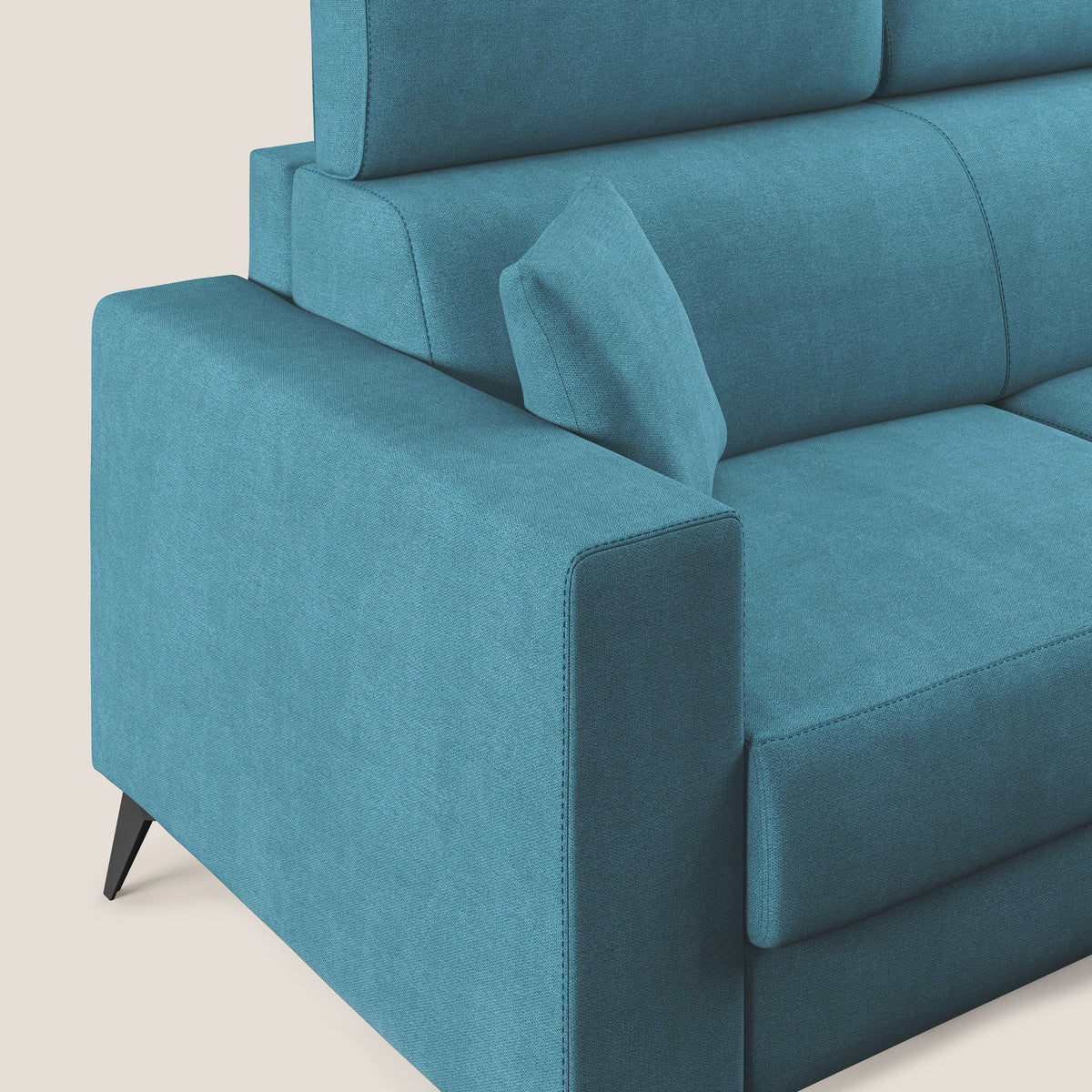 Pegaso divano letto con poggiatesta reclinabili e rivestimento T02 azzurro - divitt.sbs
