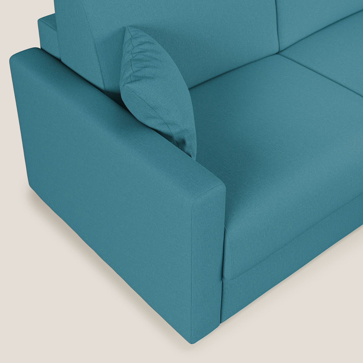 Chris Divano letto angolare 5 posti in tessuto impermeabile T13 azzurro - divitt.sbs