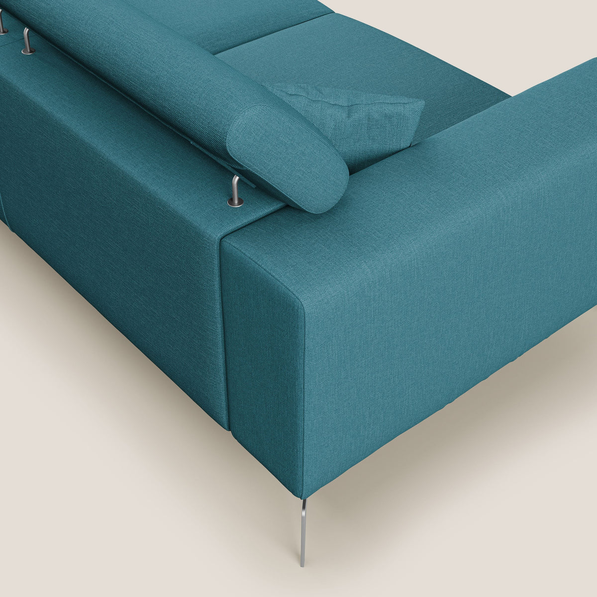 Blade Divano con poggiatesta reclinabili in tessuto impermeabile misto cotone T13 azzurro - divitt.sbs