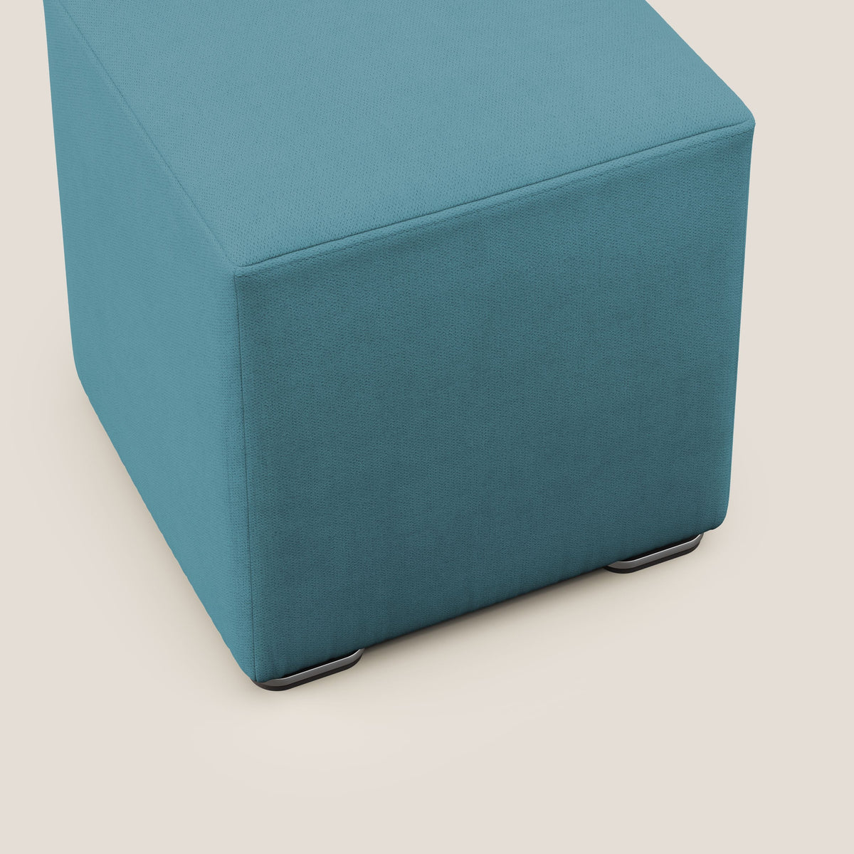 Cube pouf in tessuto morbido impermeabile T02 azzurro - divitt.sbs