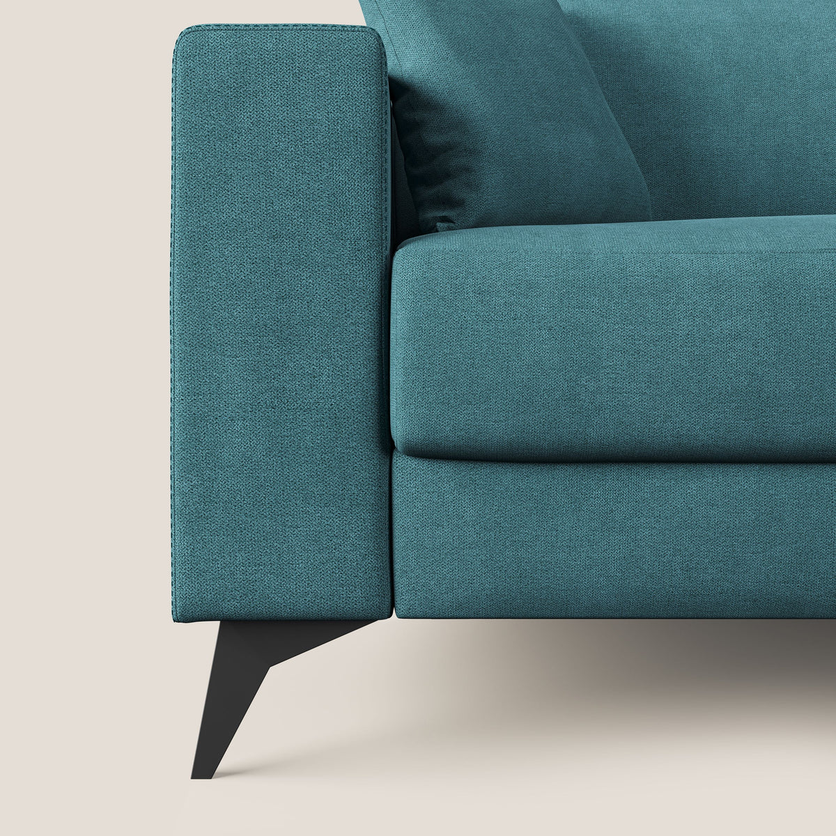 Pegaso divano letto angolare con poggiatesta reclinabili e rivestimento impermeabile T02 azzurro - divitt.sbs
