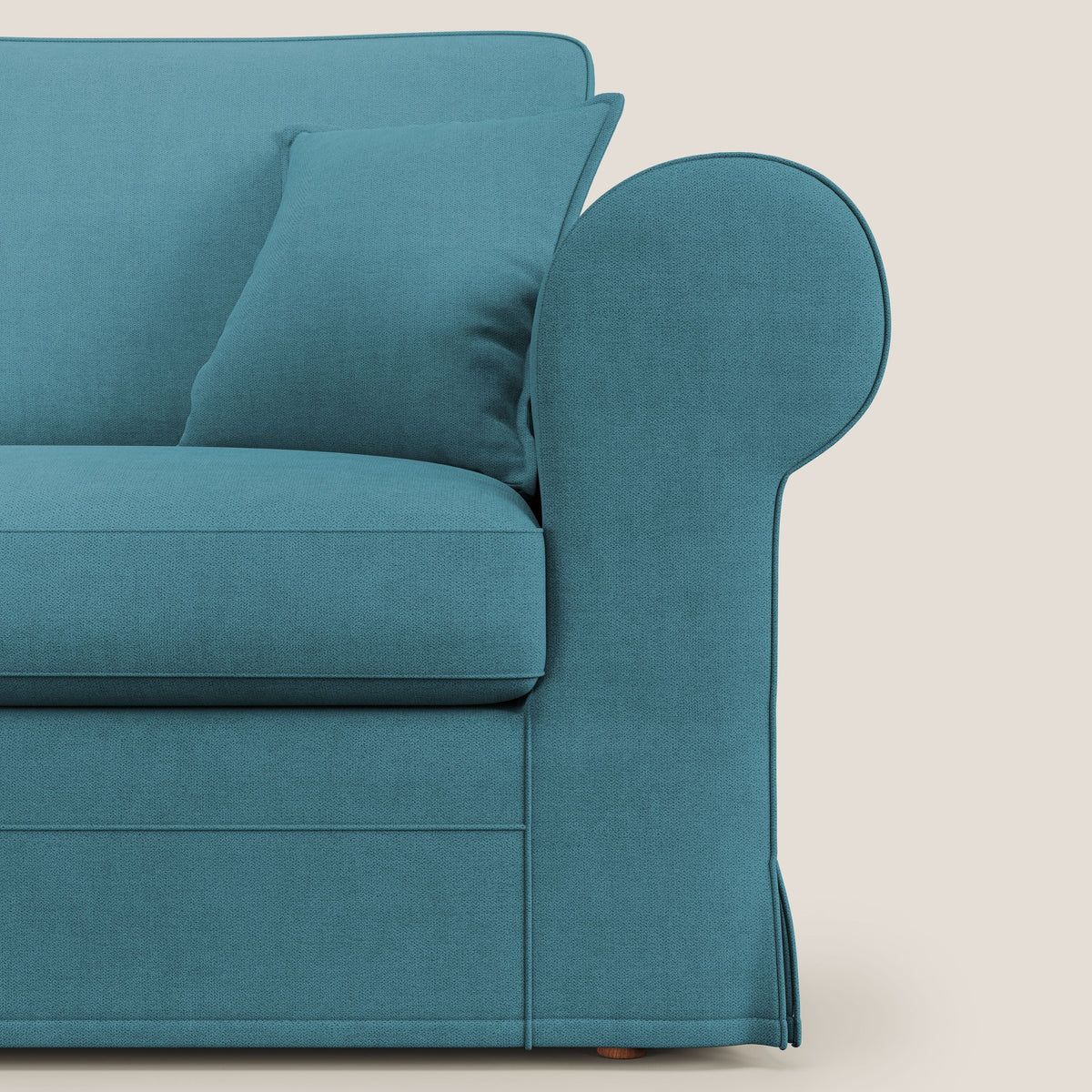 Lady divano classico in piuma d'oca realizzato con tessuto impermeabile T02 azzurro - divitt.sbs