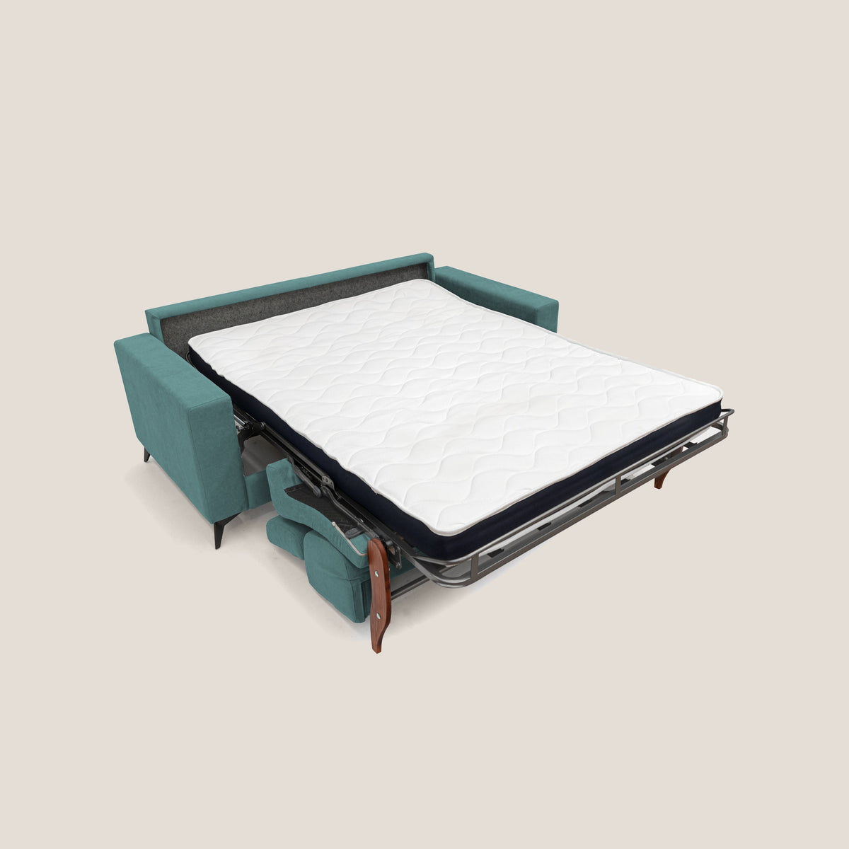 Pegaso divano letto con poggiatesta reclinabili e rivestimento T02 petrolio - divitt.sbs