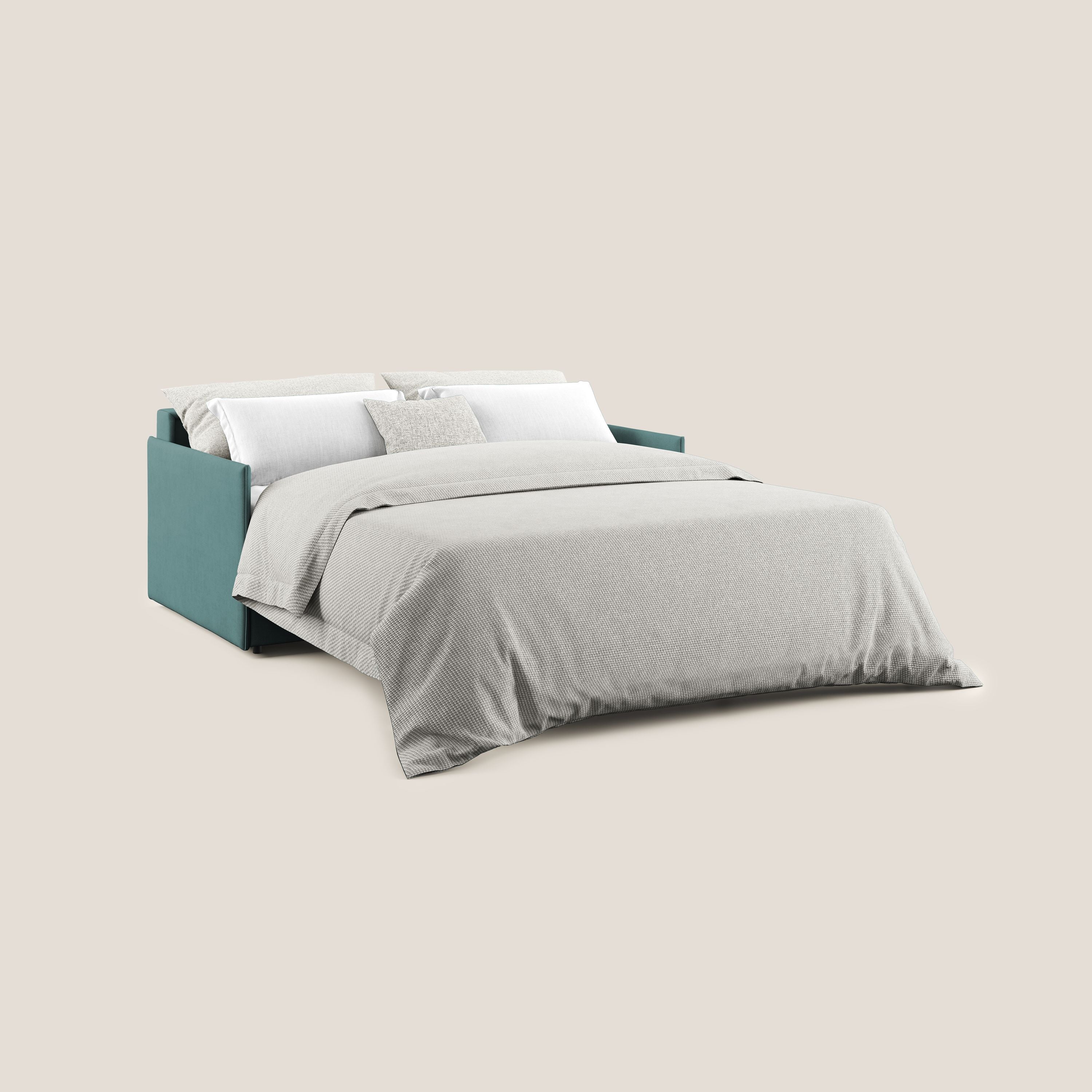Evans Divano letto in morbido tessuto impermeabile T02 petrolio - divitt.sbs