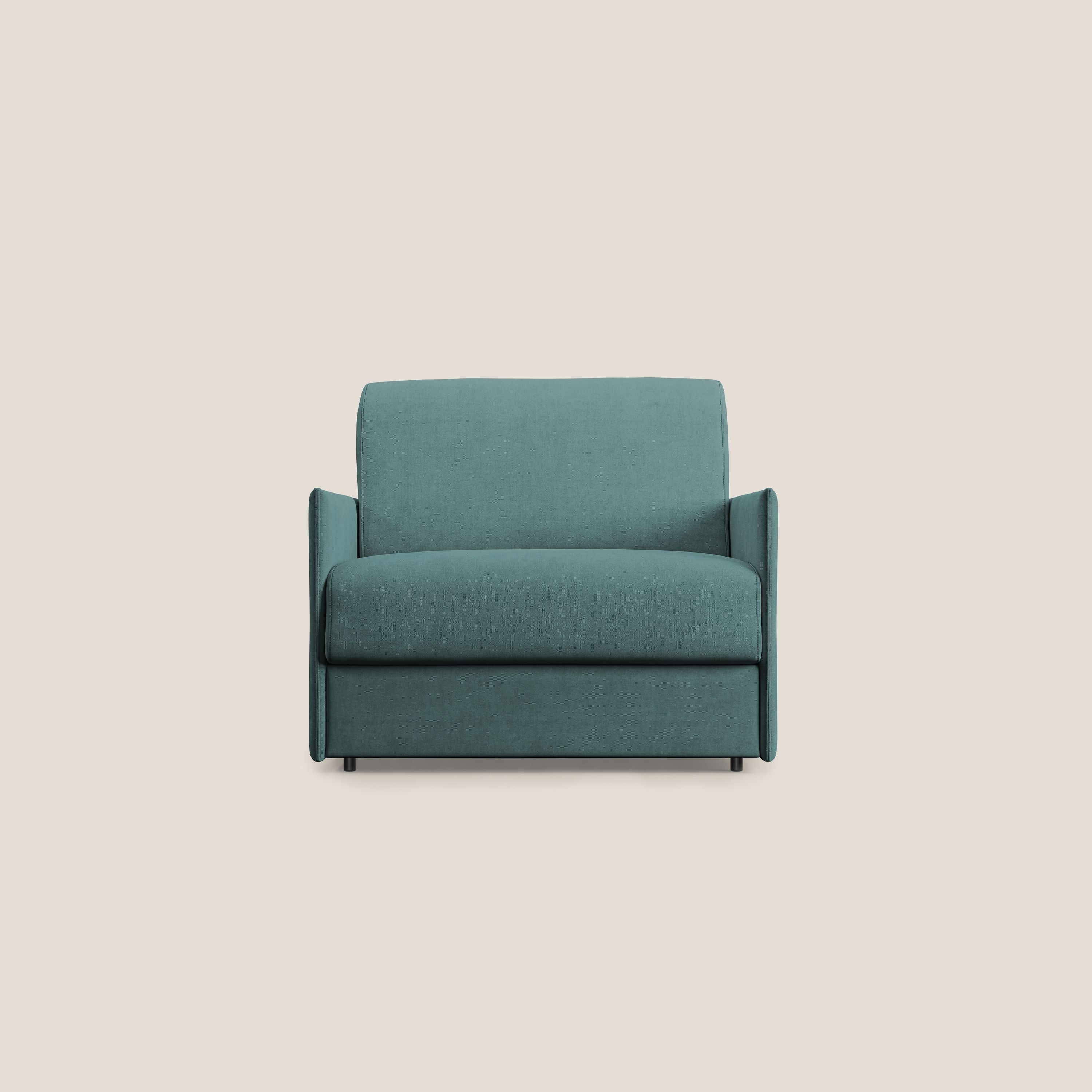 Evans poltrona letto in morbido tessuto impermeabile T02 petrolio - divitt.sbs