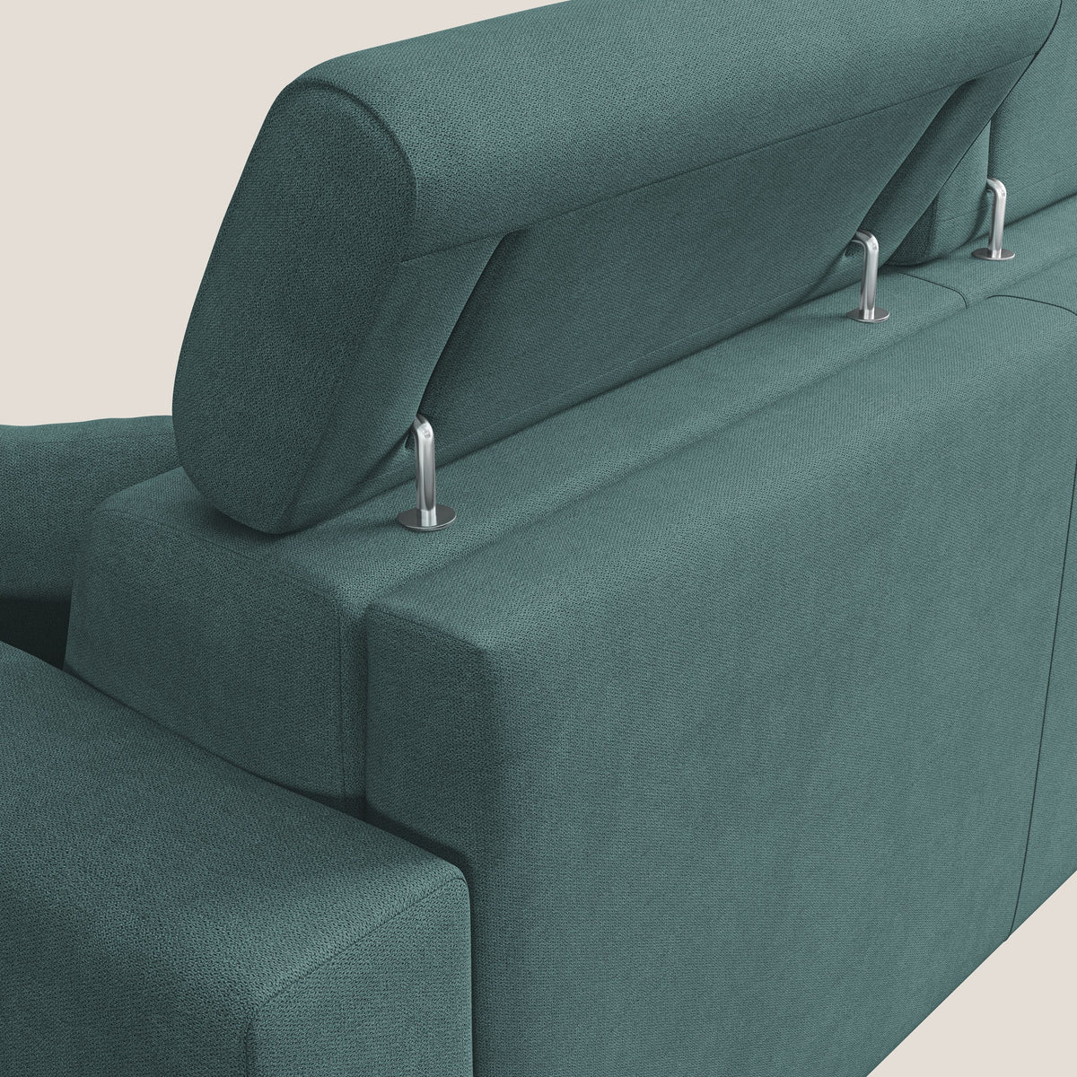 Pegaso divano letto con poggiatesta reclinabili e rivestimento T02 petrolio - divitt.sbs