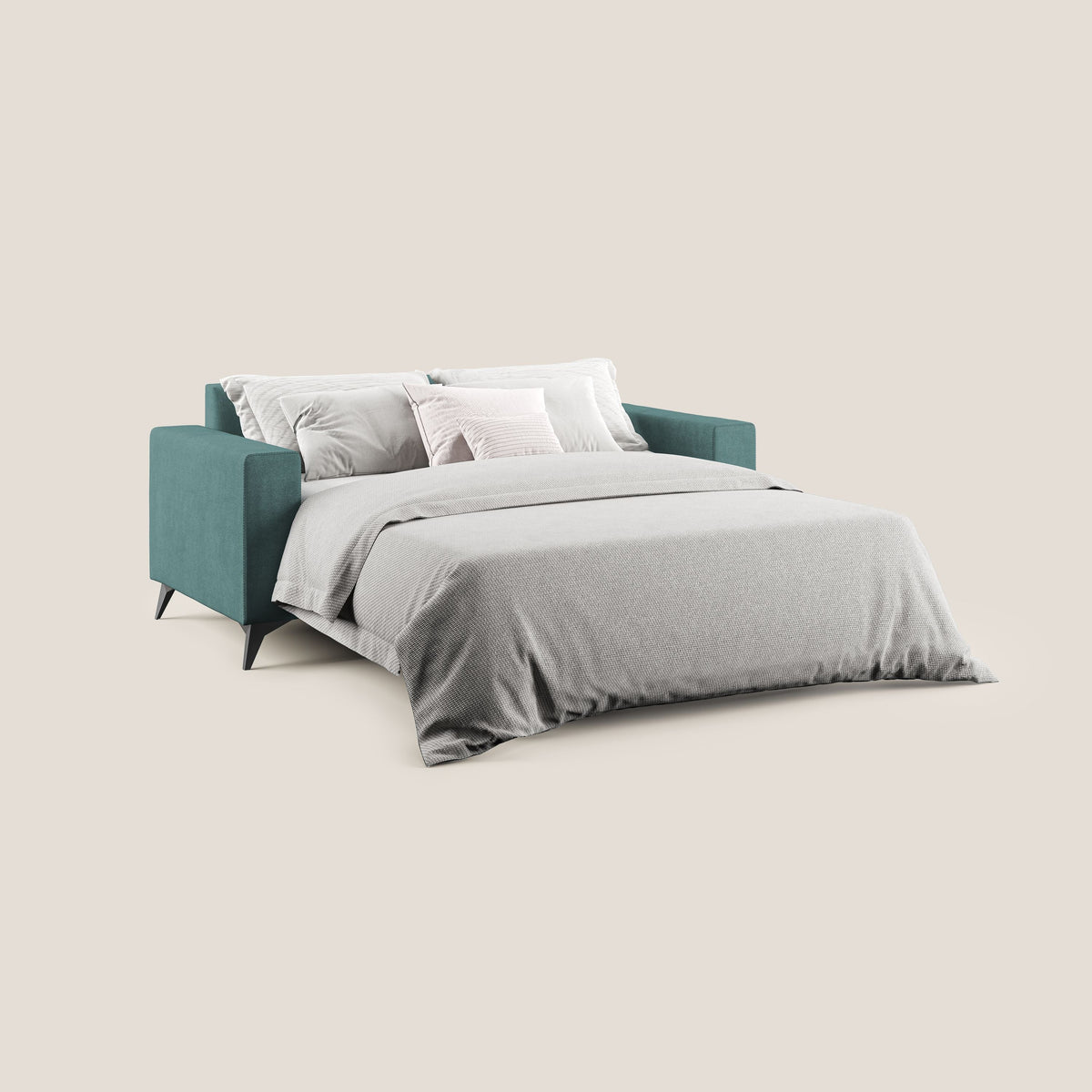 Pegaso divano letto con poggiatesta reclinabili e rivestimento T02 petrolio - divitt.sbs