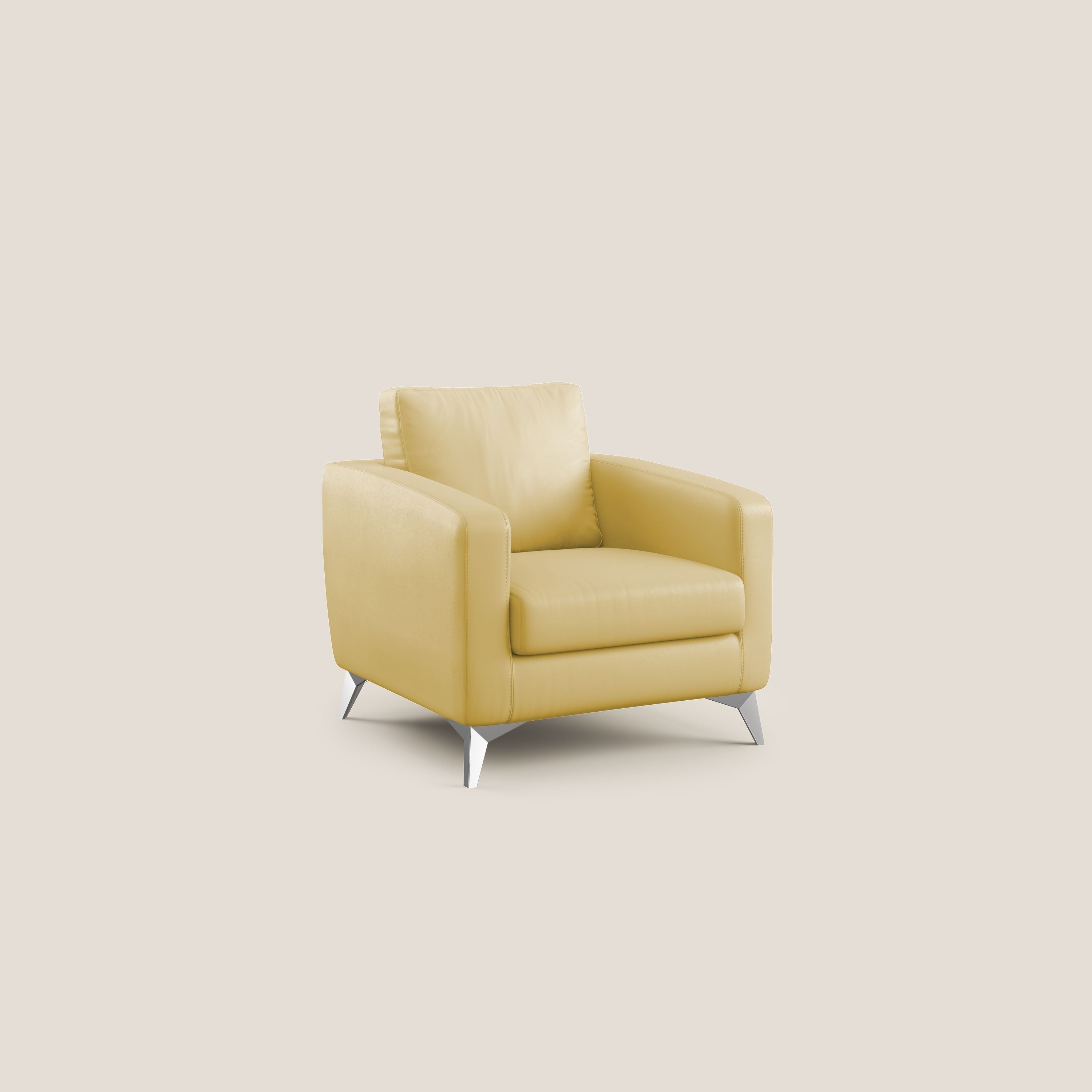 Orione Poltroncina in ecopelle moderna e impermeabile T04 giallo - divitt.sbs