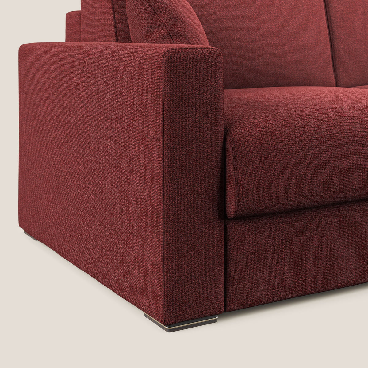 Best Divano letto angolare con penisola in tessuto smacchiabile QuickClean T08 rosso - divitt.sbs